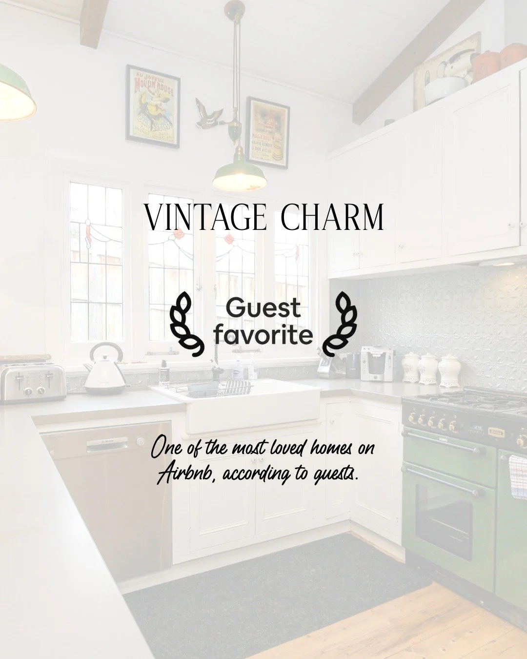 Vintage Charm has again been awarded Guest Favourite by Airbnb! This means that Vintage Charm is one of the most loved homes on Airbnb, according to our guests!

Vintage Charm is conveniently located within walking distance to Healesville's main stre