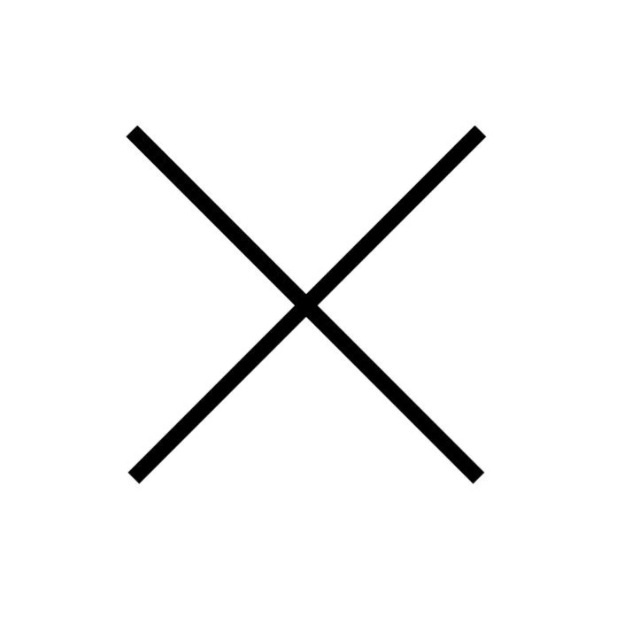 A black X symbol on a white background