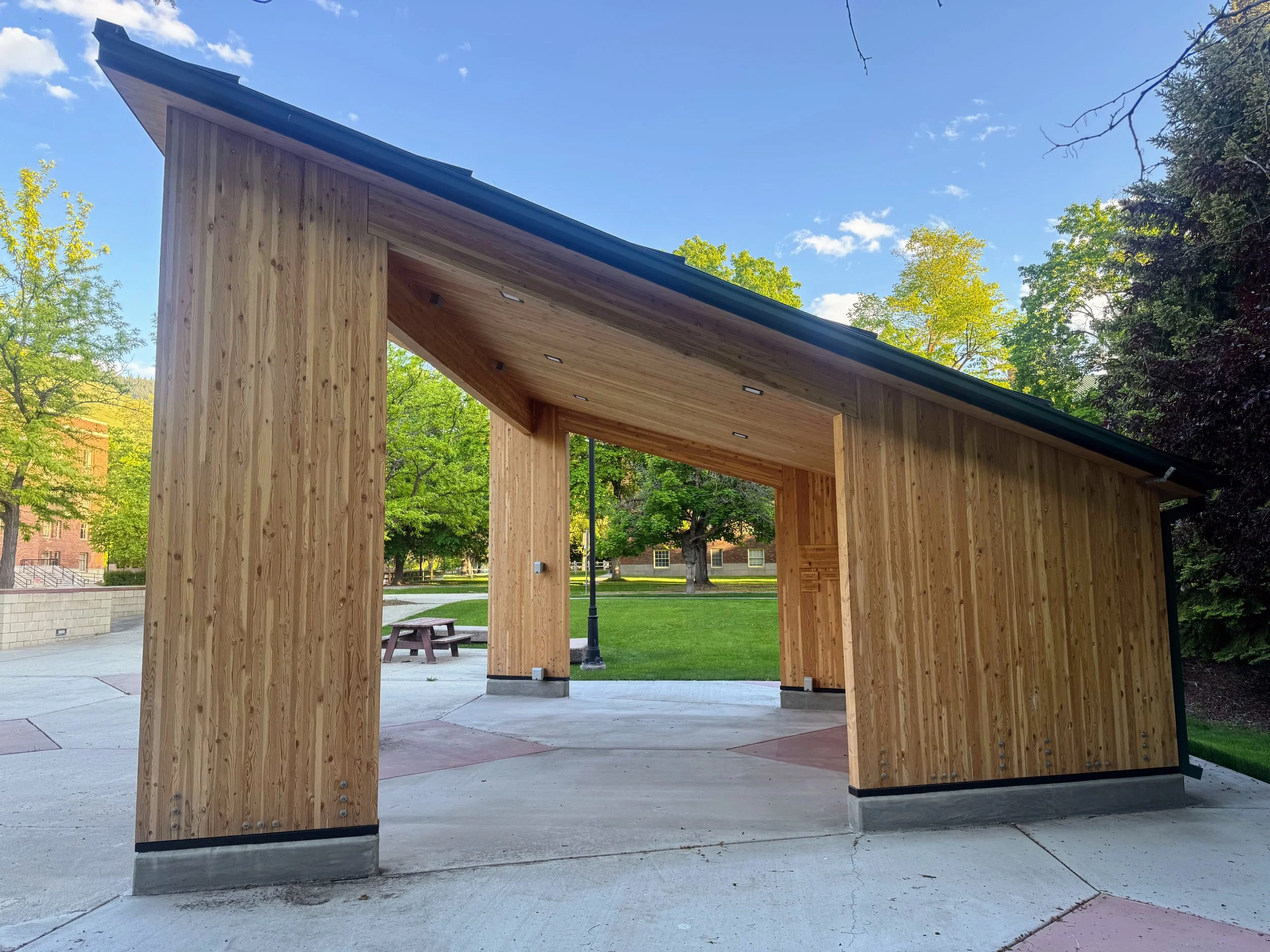 An image of a mass timber pavilion