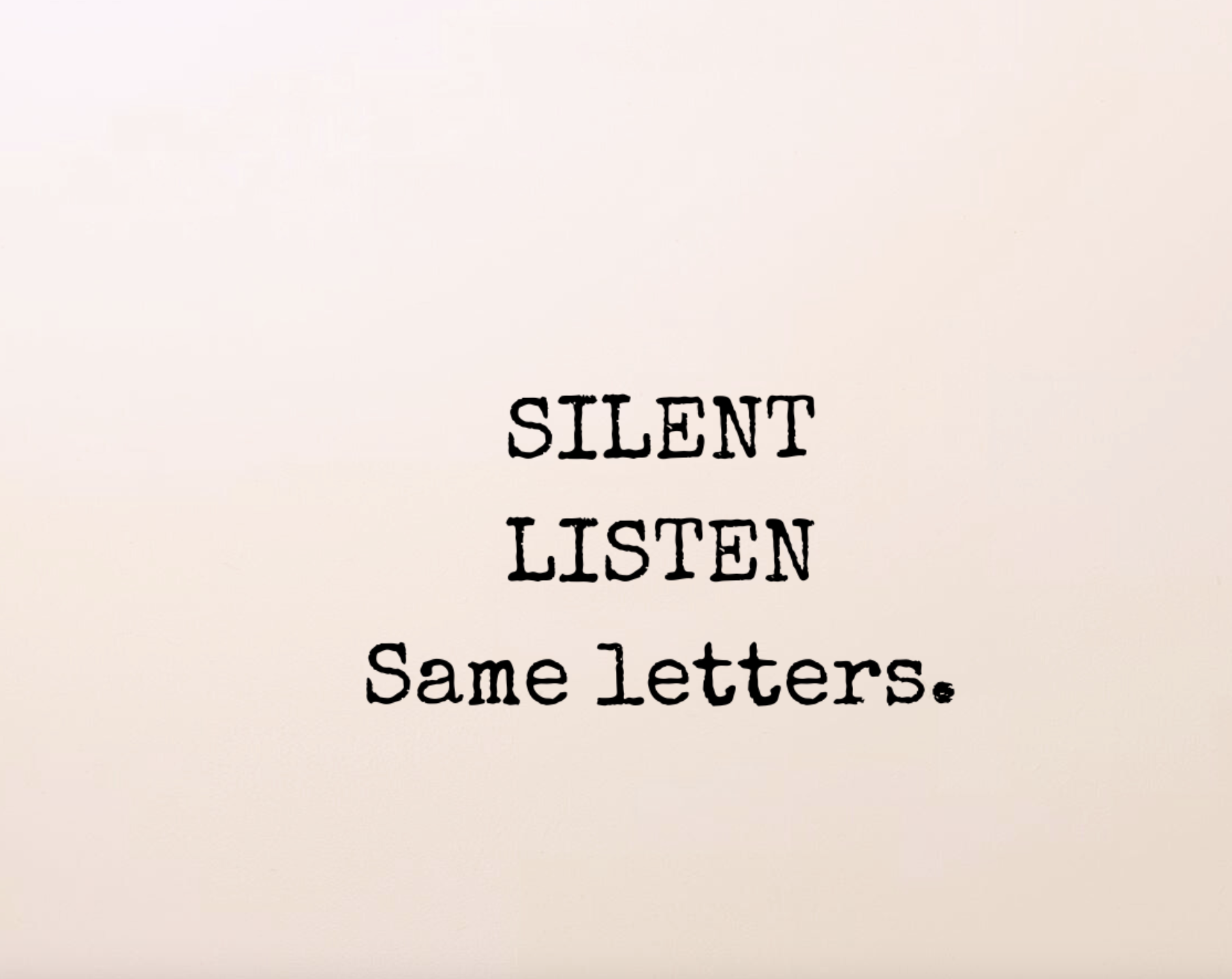 SILENT &amp; LISTEN