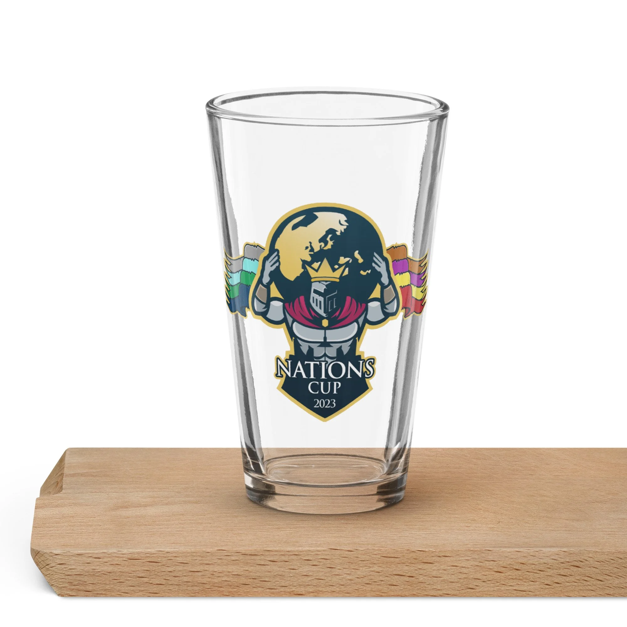 Nations Cup 2023 Shaker pint glass — ChuptaWorks