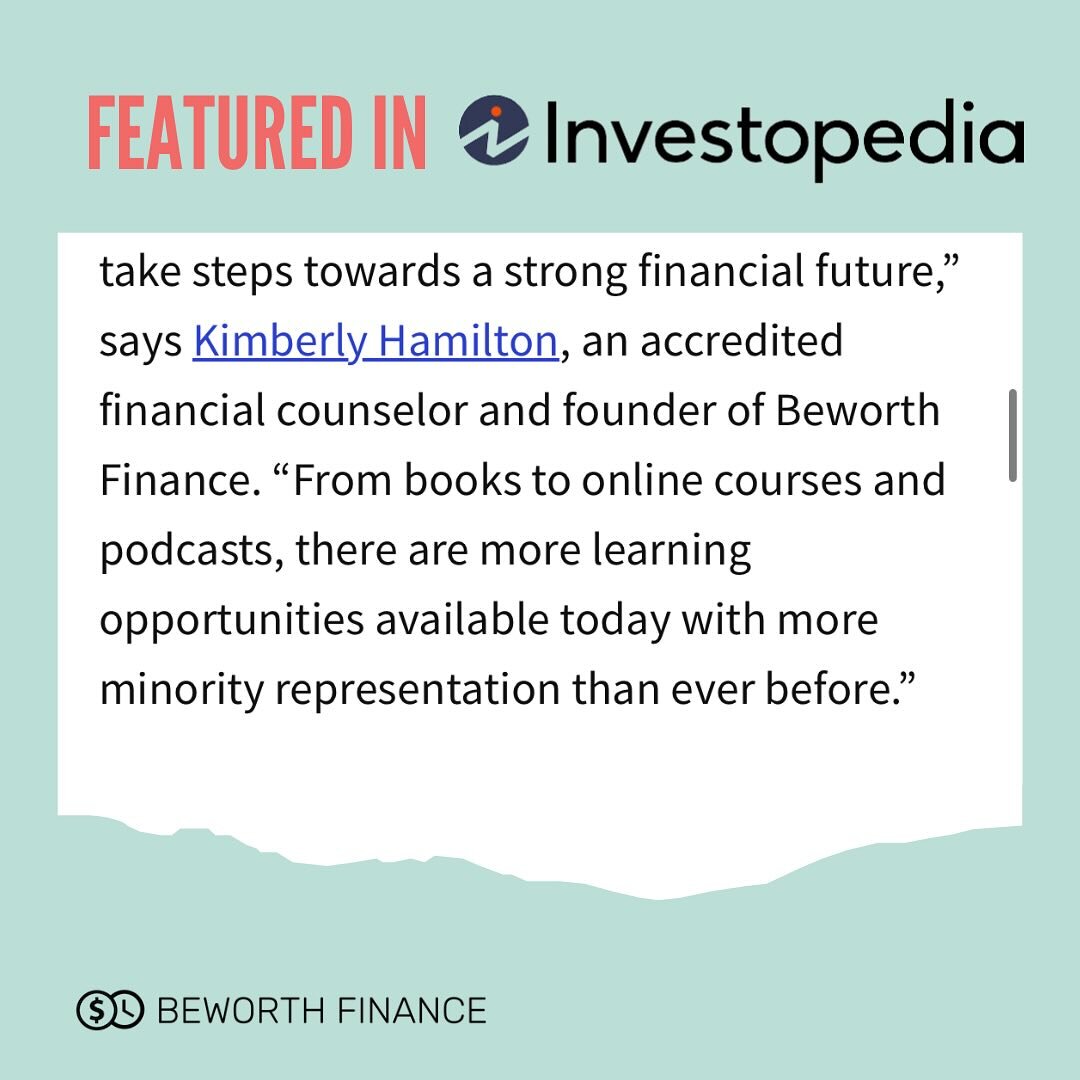 Can I get a 💚 for &ldquo;more minority representation [in personal finance] than ever before&rdquo; 🥹👏🏼 

Financial education is one thing, but seeing yourself in the stories &amp; success of others is another &mdash; so props to @investopedia fo