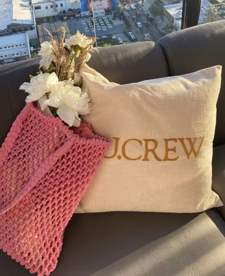 chainstitch embroidered pillow for j. crew