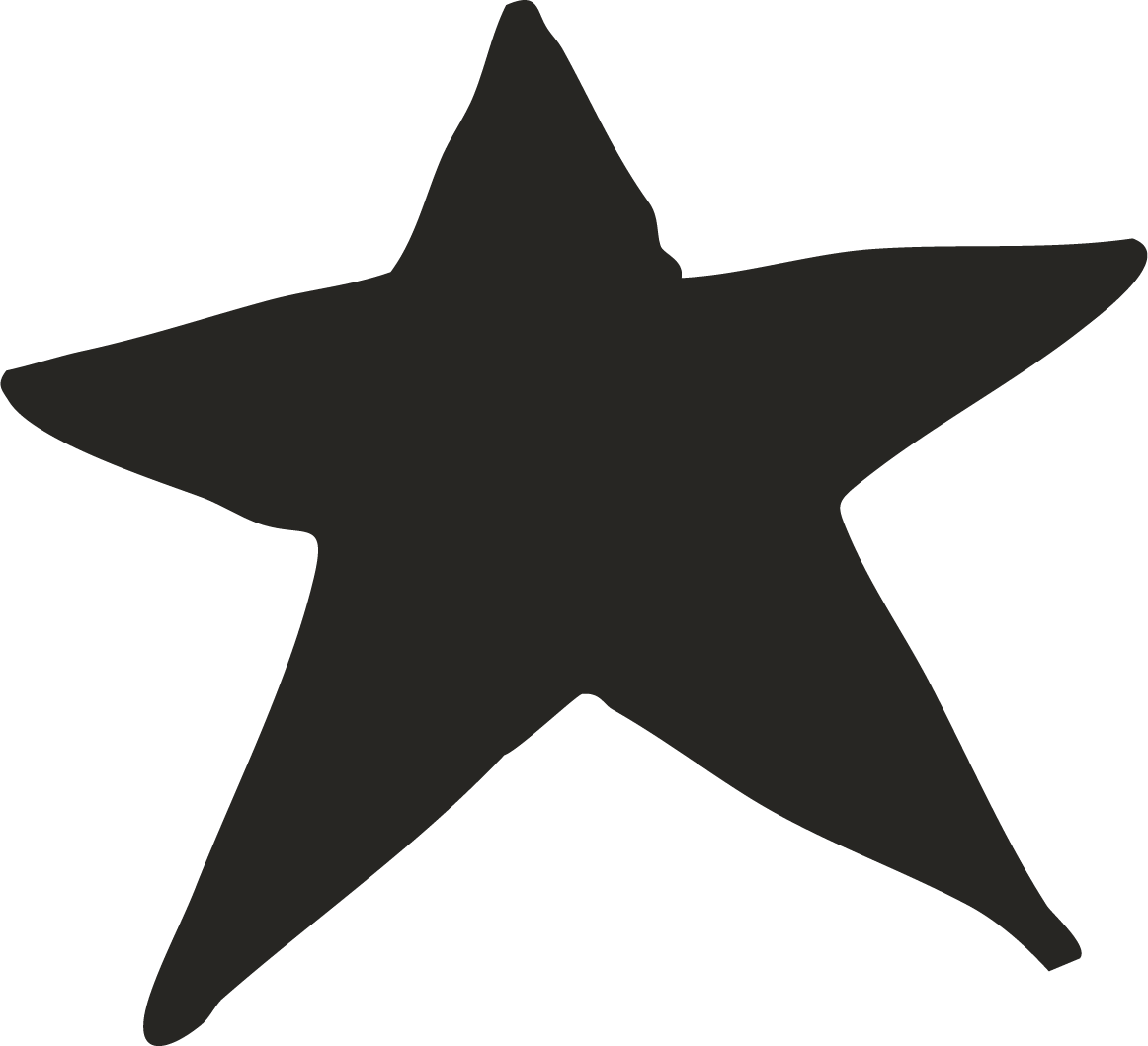 Black silhouette of a five-pointed star.