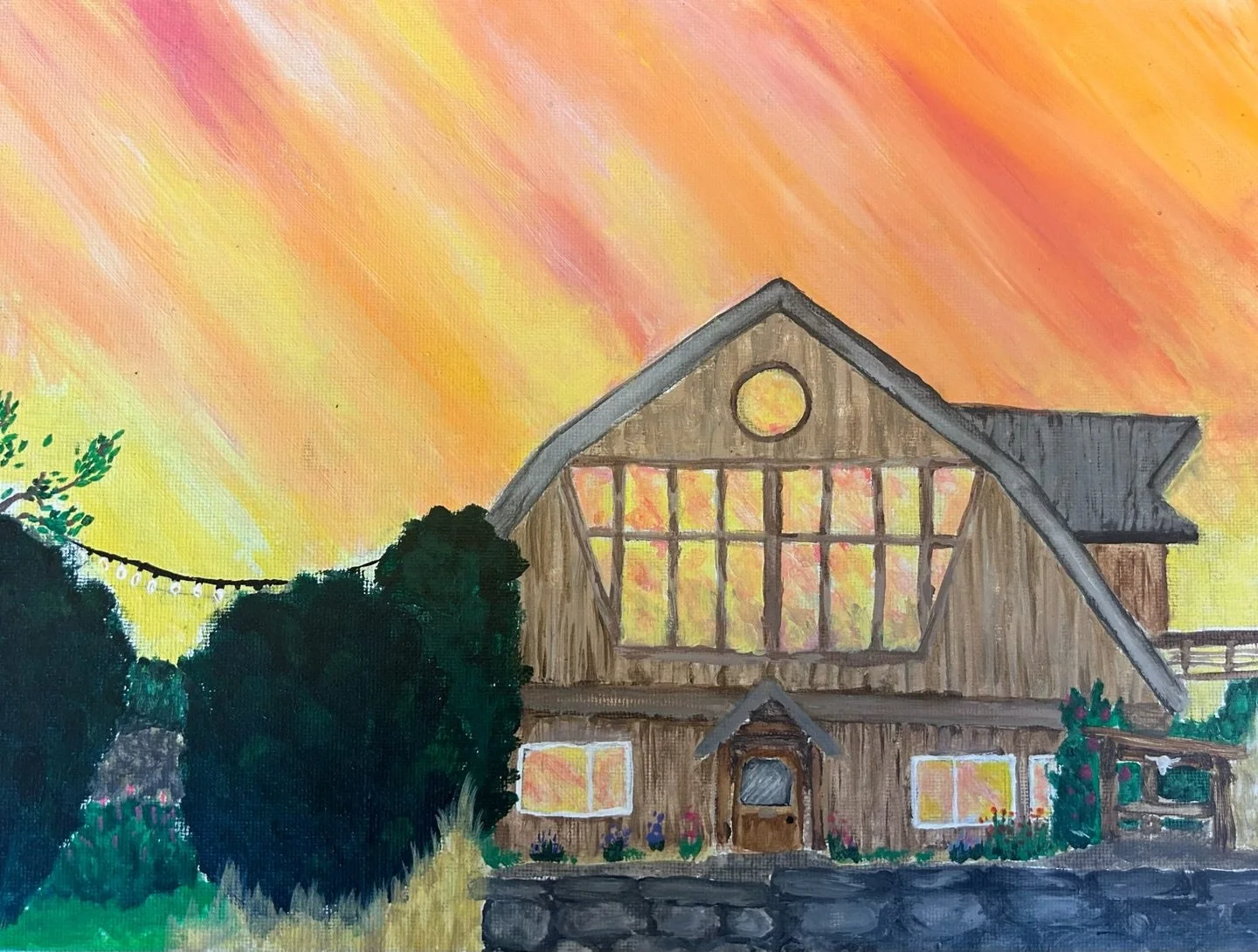 The barn has been an inspiration for many artworks over the years.
Here are a few made by community members from recently, along with a couple from the archives. Some were made just for fun, and others we created for maps we share with farm and retre