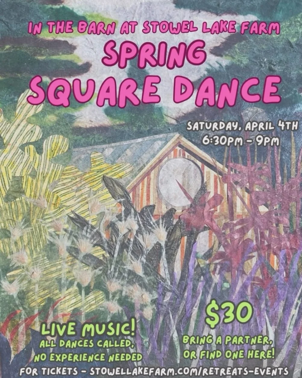The birds are singing the coming of Springtime. 

We want to celebrate with a good old fashioned Hootenanny!

On Saturday, April 4, we want to welcome you to our barn at Stowel Lake Farm for a Spring Square Dance, called by Vancouver caller Paul Silv
