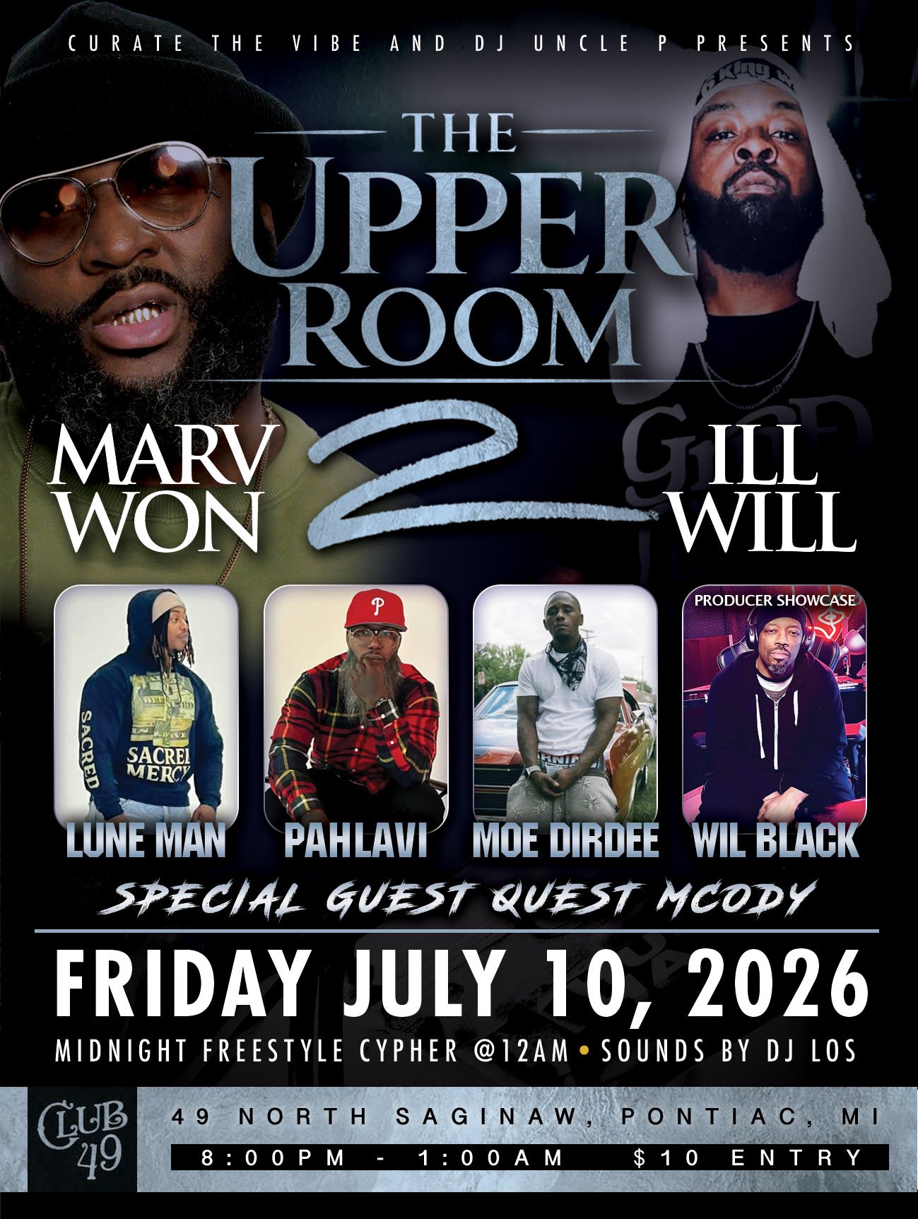 The Upper Room 2 Artist Showcase July 10th