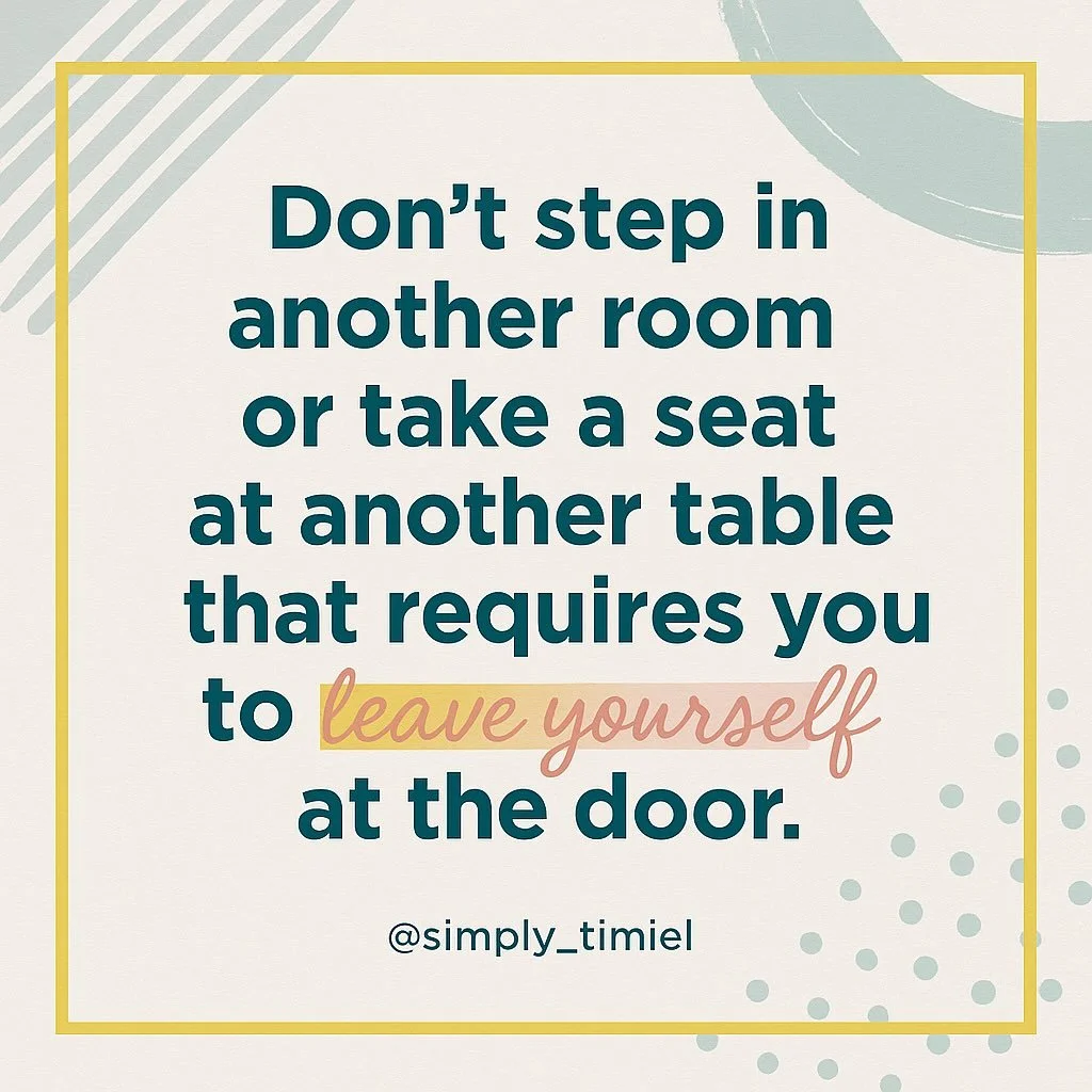 I&rsquo;ve sat at tables in corporate America.
I&rsquo;ve sat at tables in ministry.
I&rsquo;ve walked into rooms where I was the &ldquo;only one.&rdquo;

And what I&rsquo;ve learned is this: people are most comfortable when you show up the way they 