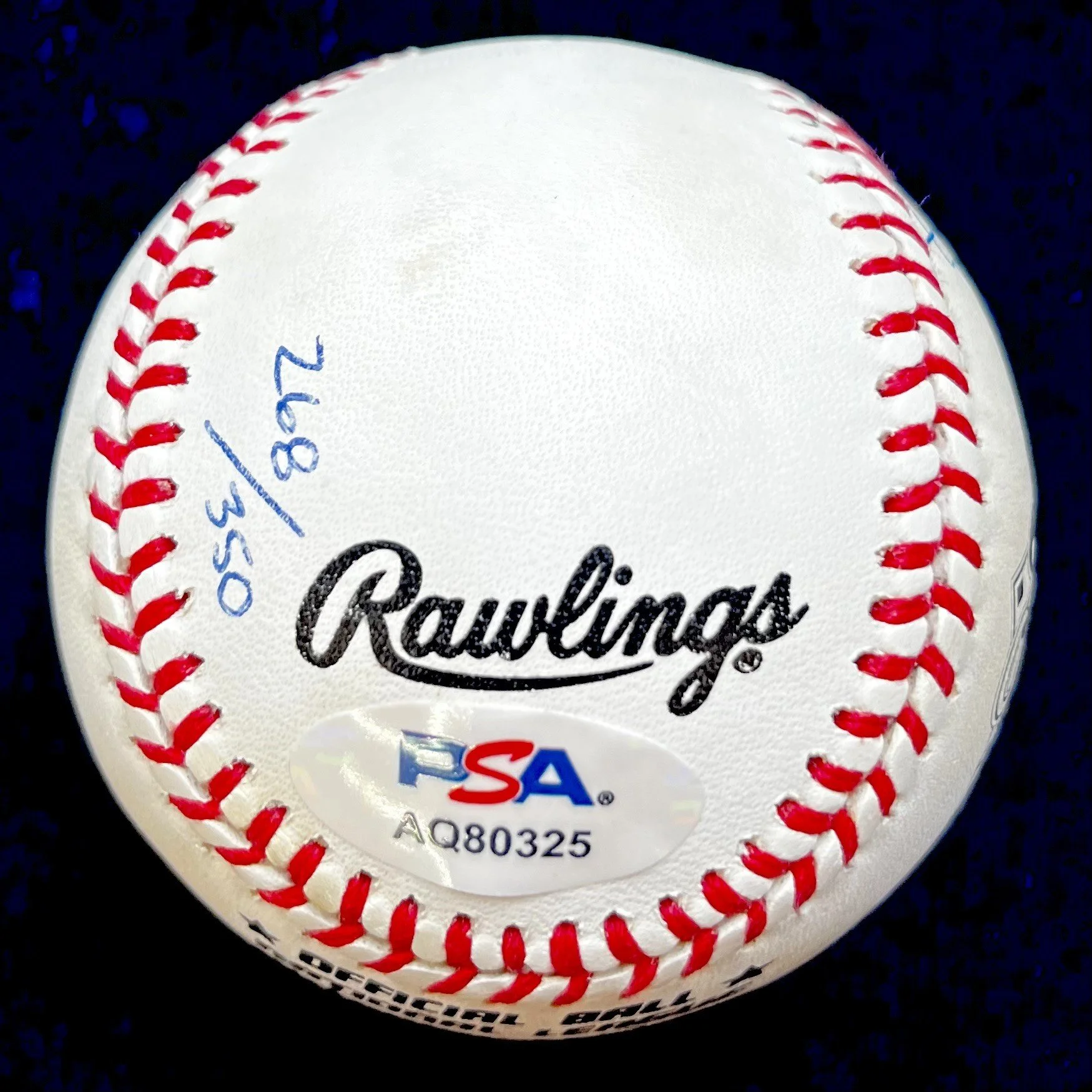 3500 Club Multi Signed National League Baseball. Hank Aaron, Willie Mays, Eddie Murray "266/350". PSA