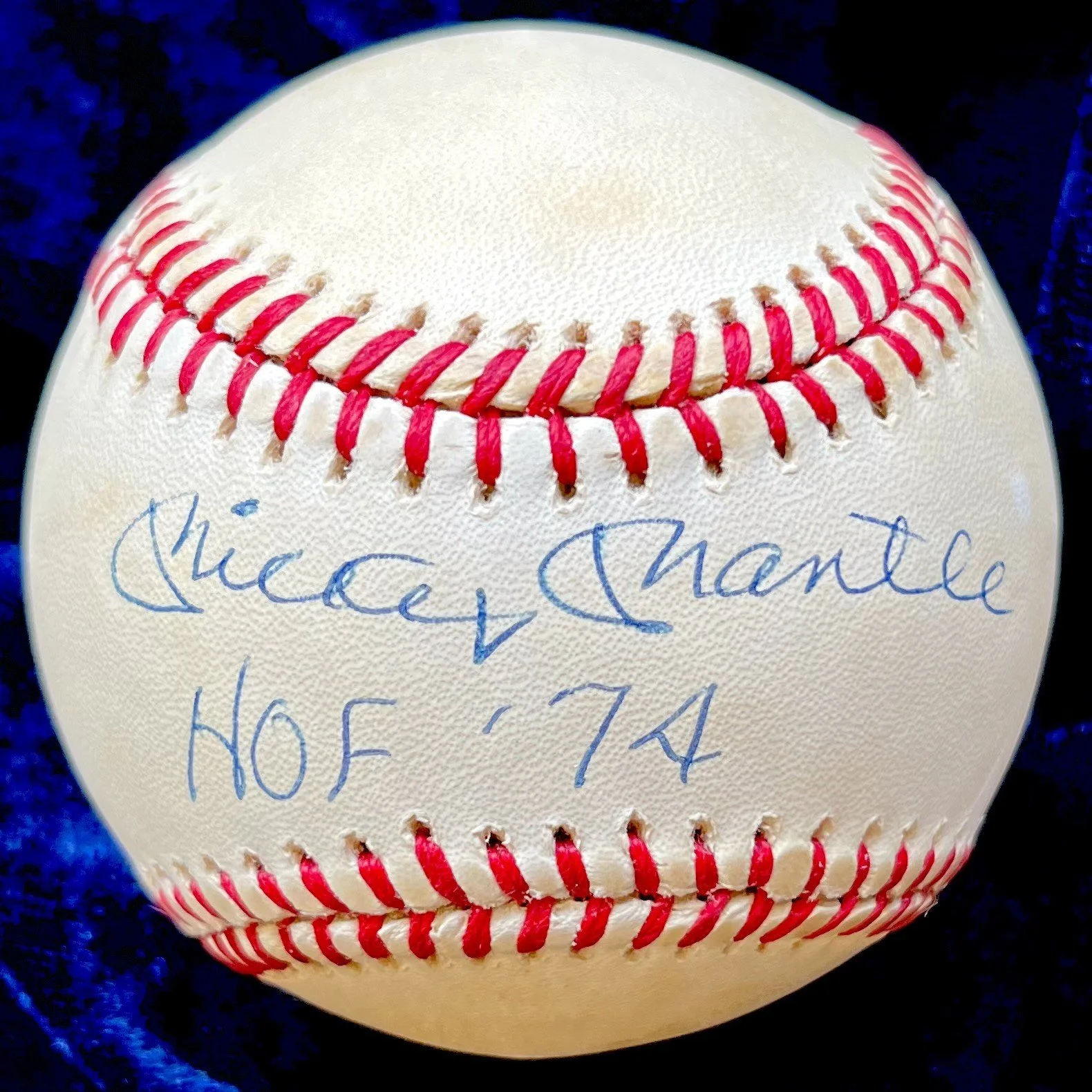 Mickey Mantle "HOF '74" Signed American League Baseball. JSA