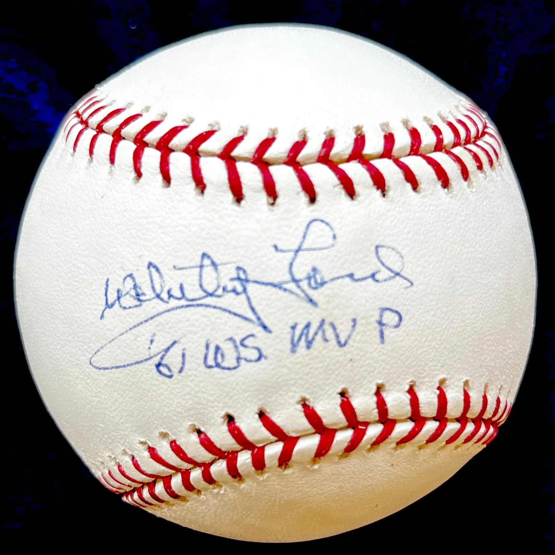 Whitey Ford Signed "'61 WS MVP" Official Major League Baseball. Steiner