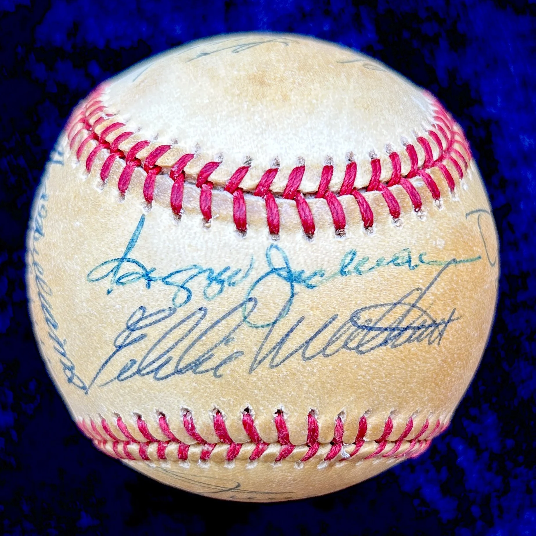 500 Home Run Club Multi-Signed (11) Official American League Baseball. Mantle, Jackson, Mathews, Robinson, Mays, McCovey, Schmidt, Banks, Williams, Aaron. PSA