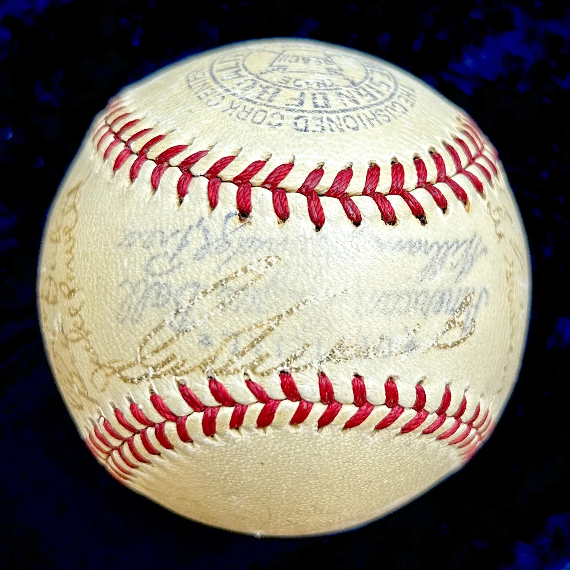 1940 New York Yankees Team Signed (26) Official Baseball. Joe DiMaggio, Joe Gordon, Bill Dickey, Joe McCarthy, Lefty Gomez, Red Ruffing. PSA