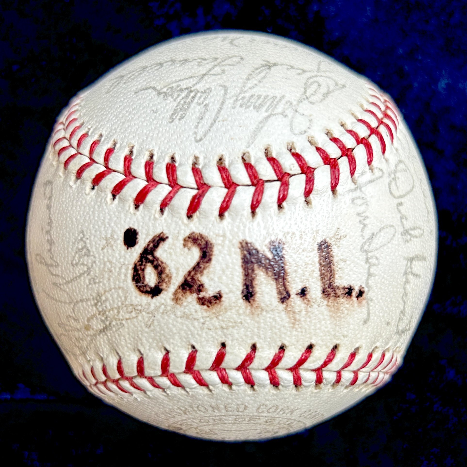 1962 National League All-Stars Multi-Signed (30) Baseball. Clemente, Stengel, Koufax, Spahn, Drysdale, Cepeda, Banks, Musial. PSA