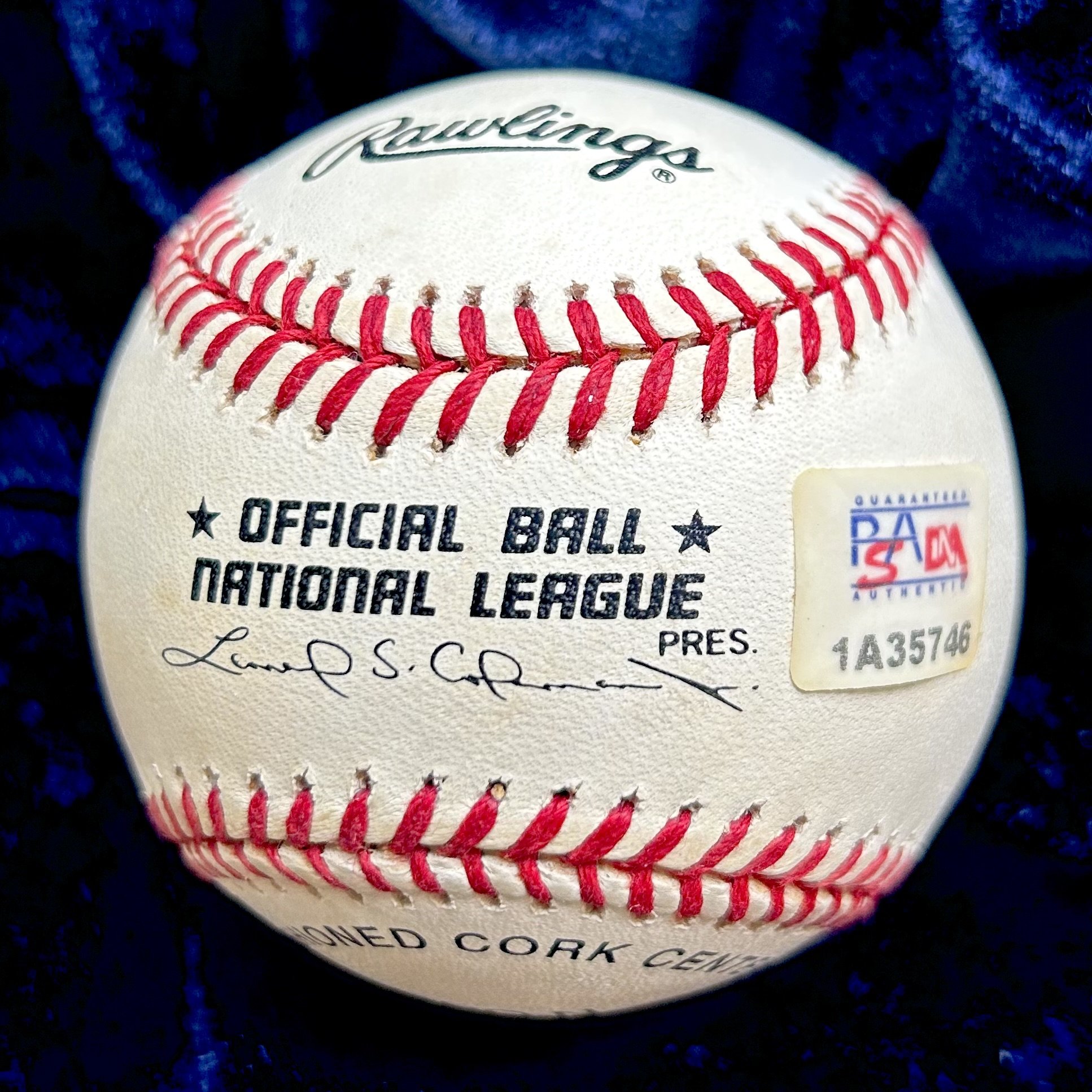 Duke Snider "407 HR" Signed Official National League Baseball. PSA