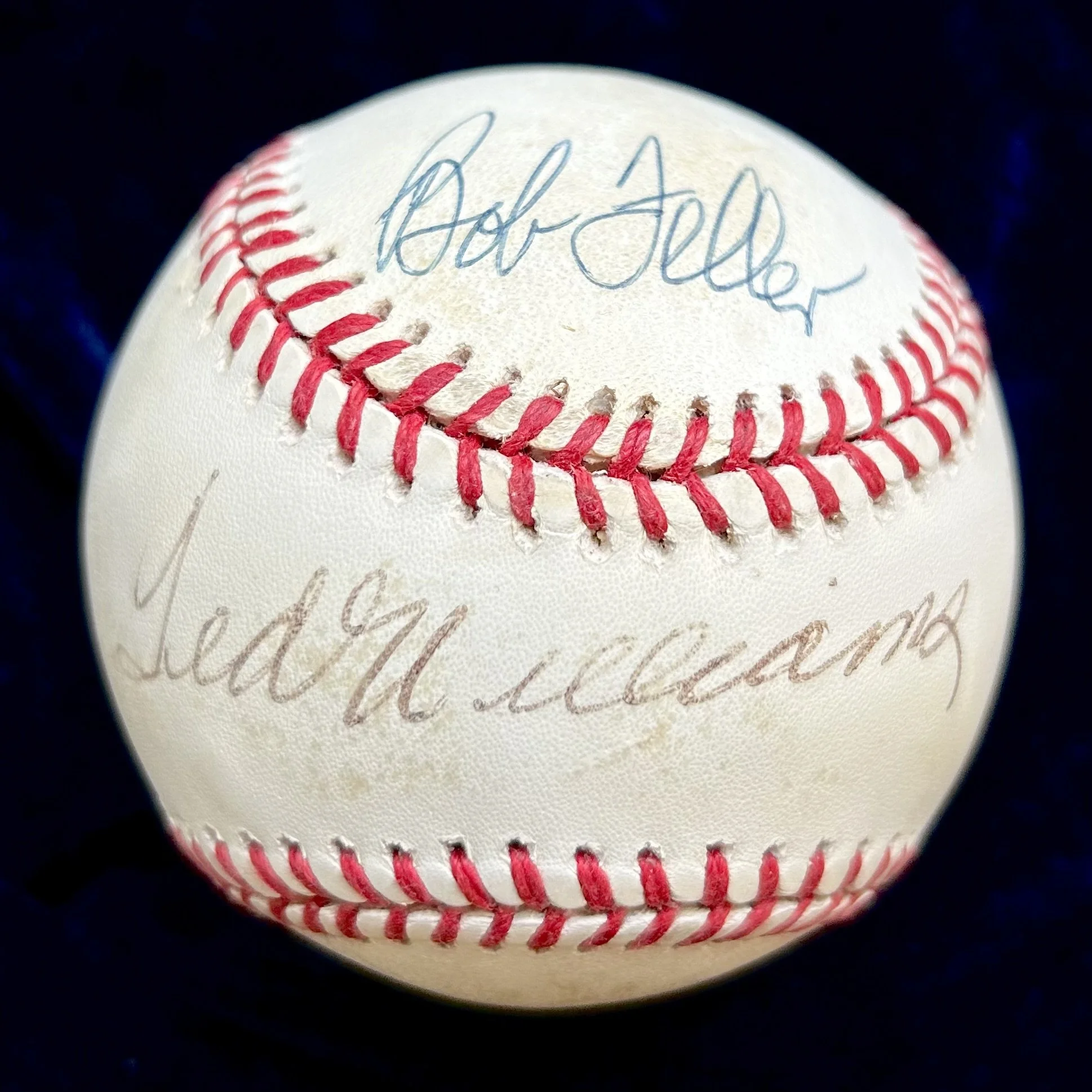 Ted Williams and Bob Feller Multi-Signed Official American League Baseball. JSA.