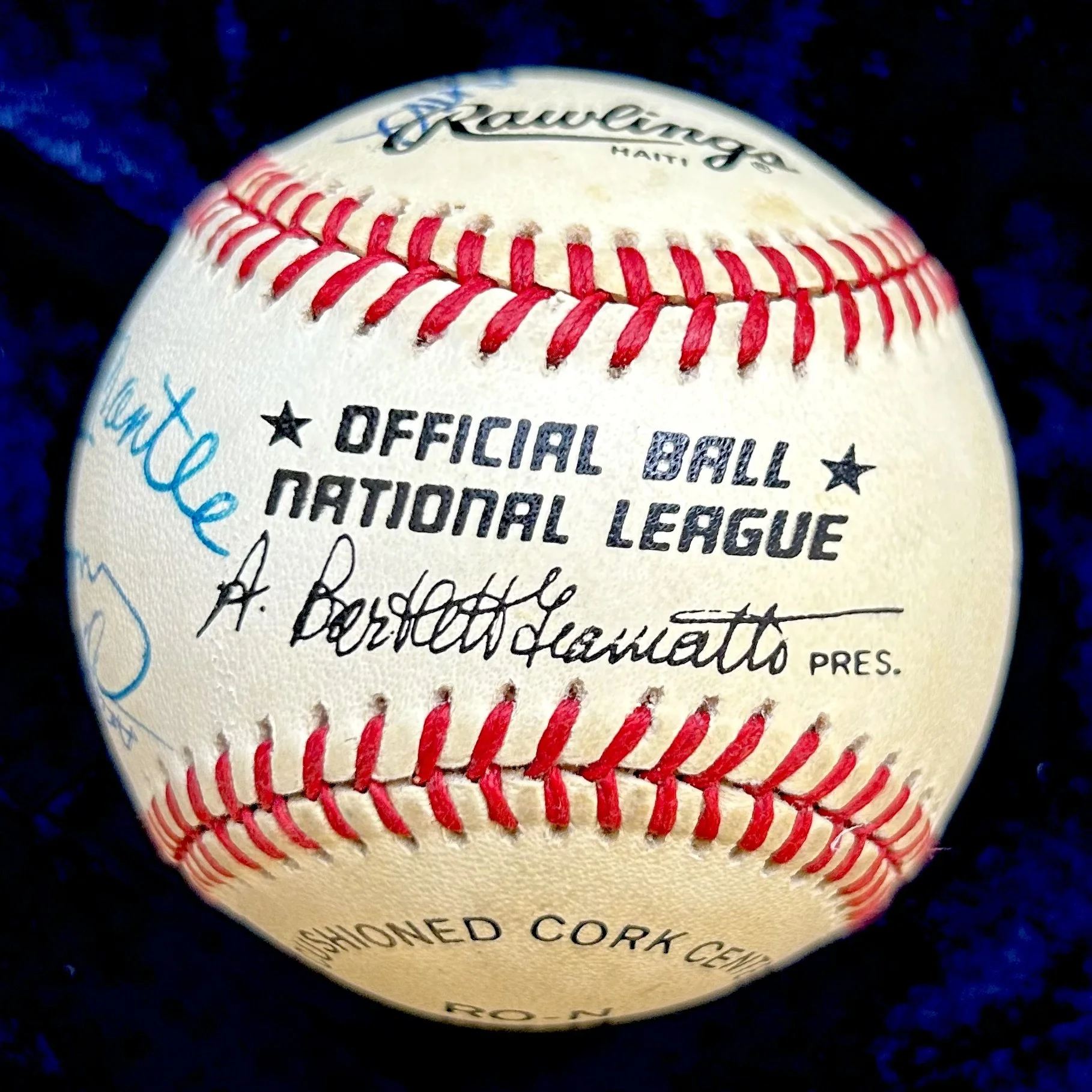1989-90 Hall of Famers Signed ONL Baseball. Mantle, Snider, Williams, Brock, Appling, McCovey, Mathews, Boudreau, Ferell, Herman. JSA.