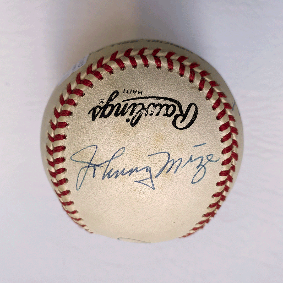 Johnny Mize and Ralph hot Kiner Autographed/Signed Baseball JSA