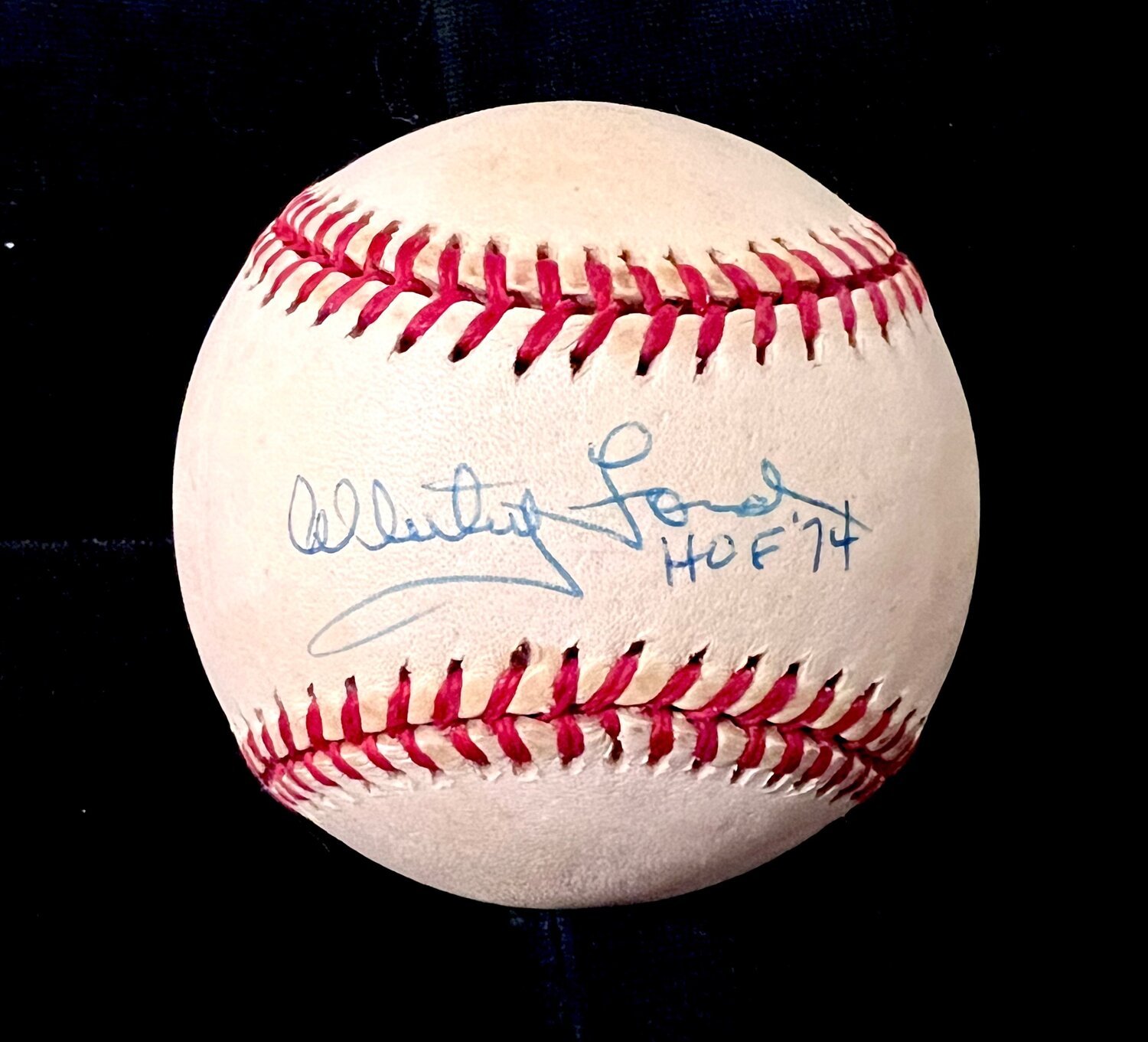 Whitey Ford Signed and Inscribed “HOF 74” Official American League Baseball