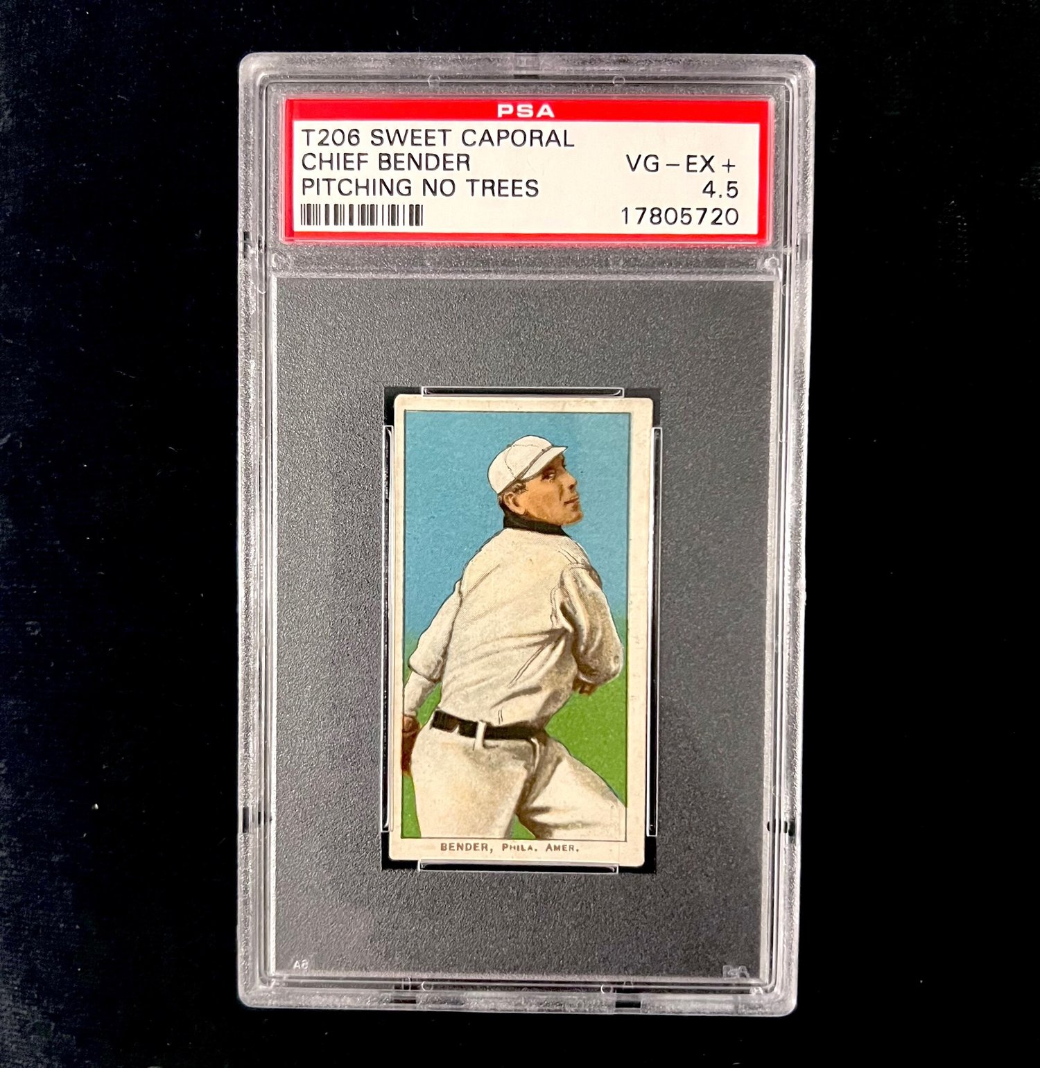 おじこんヘンダーソン、カブレラオルティズ、ロビンソントムシーバージョンソン Chief Bender Pitching No Trees. 1909-11 T206 Sweet Caporal 350-460