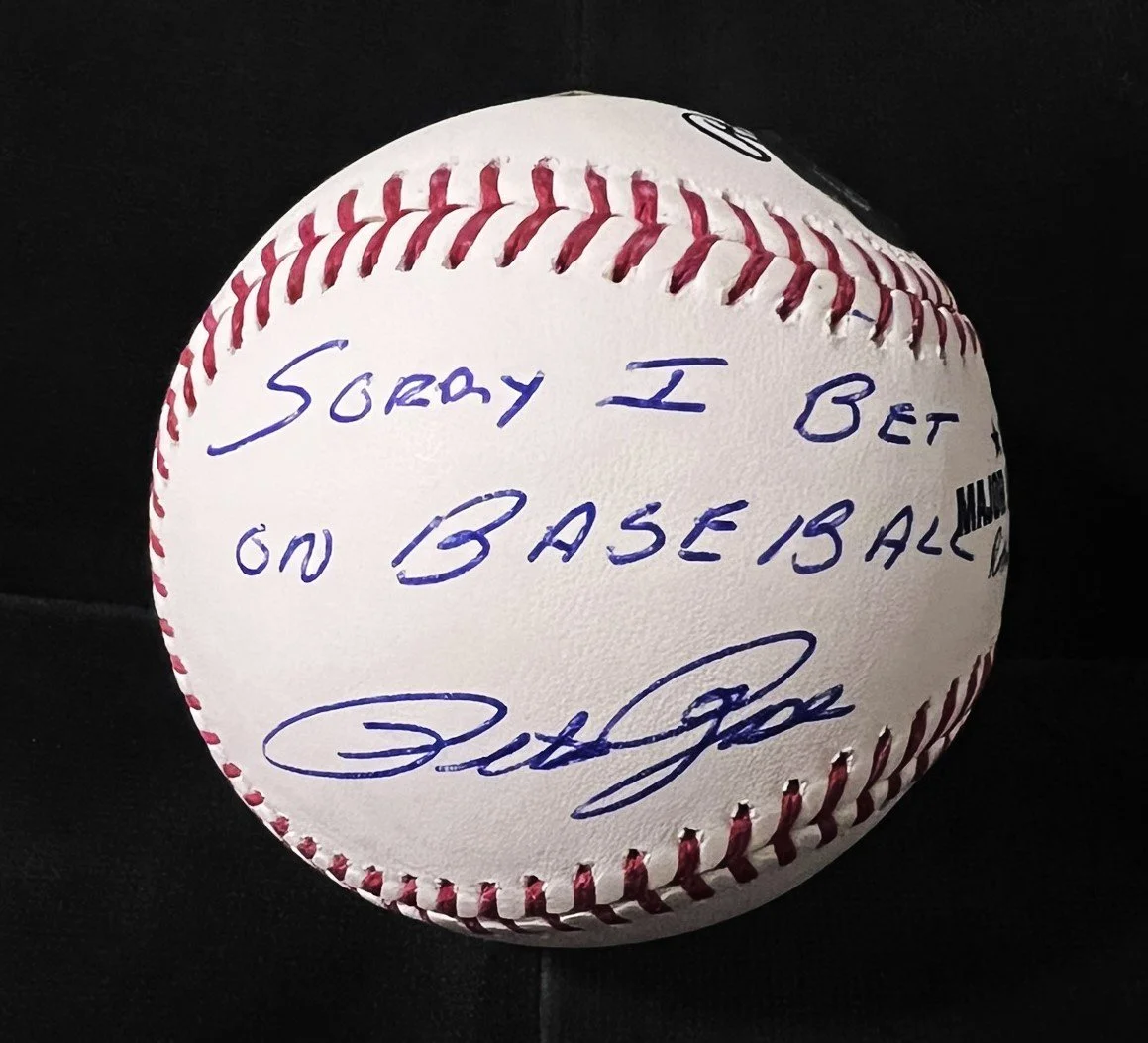 Pete Rose “Sorry I Bet On Baseball” Signed Official Major League