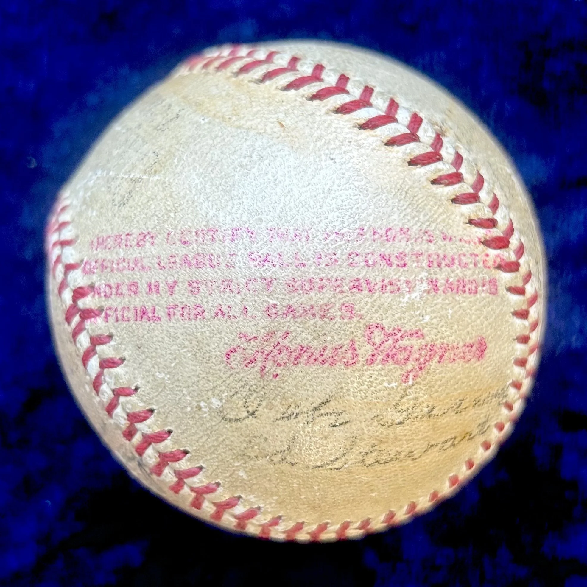 Honus Wagner and Al Lopez MLB Legends 1940s Signed Official League Baseball. JSA