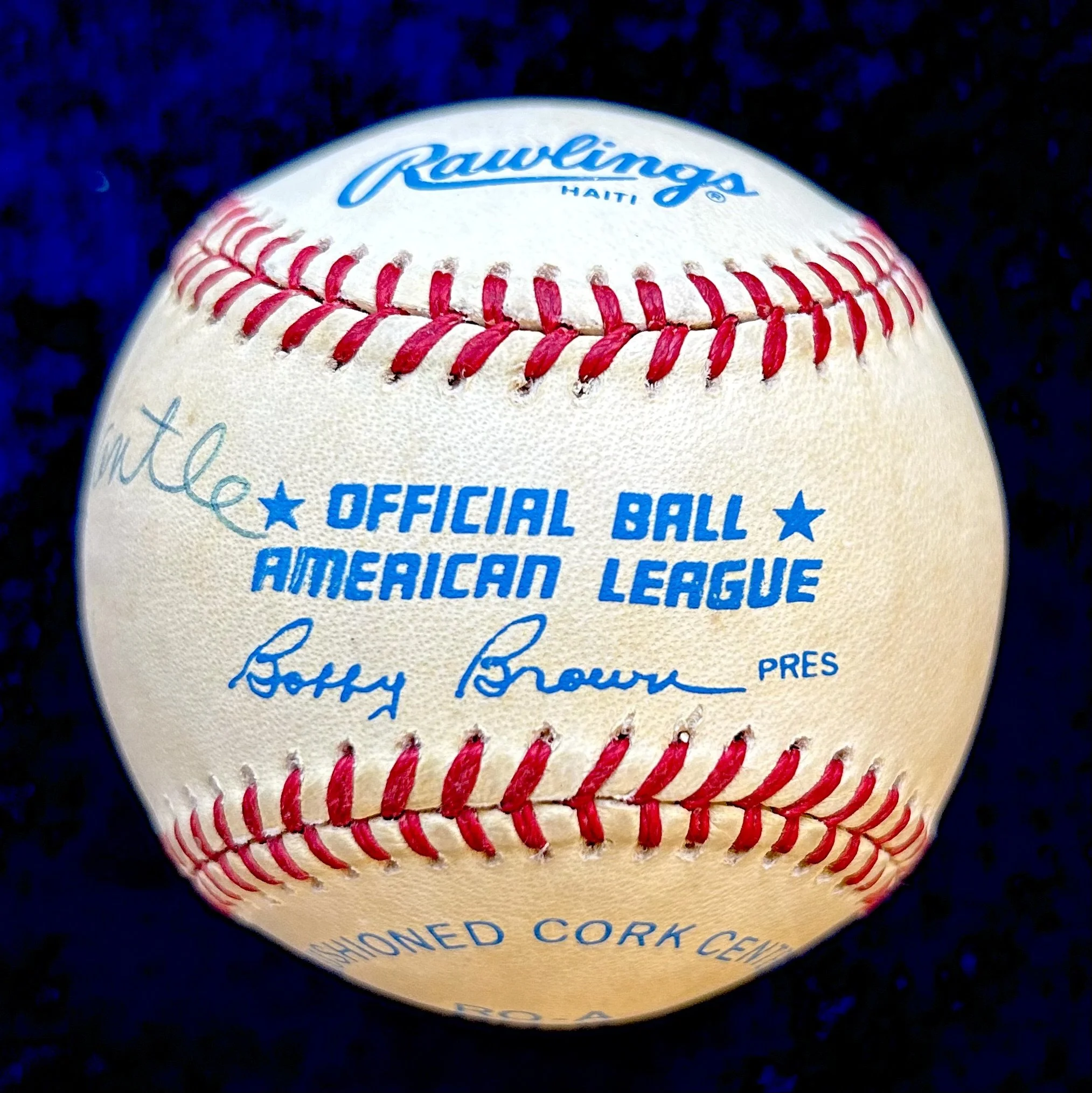 Mickey Mantle and Whitey Ford Signed Official American League Baseball. PSA