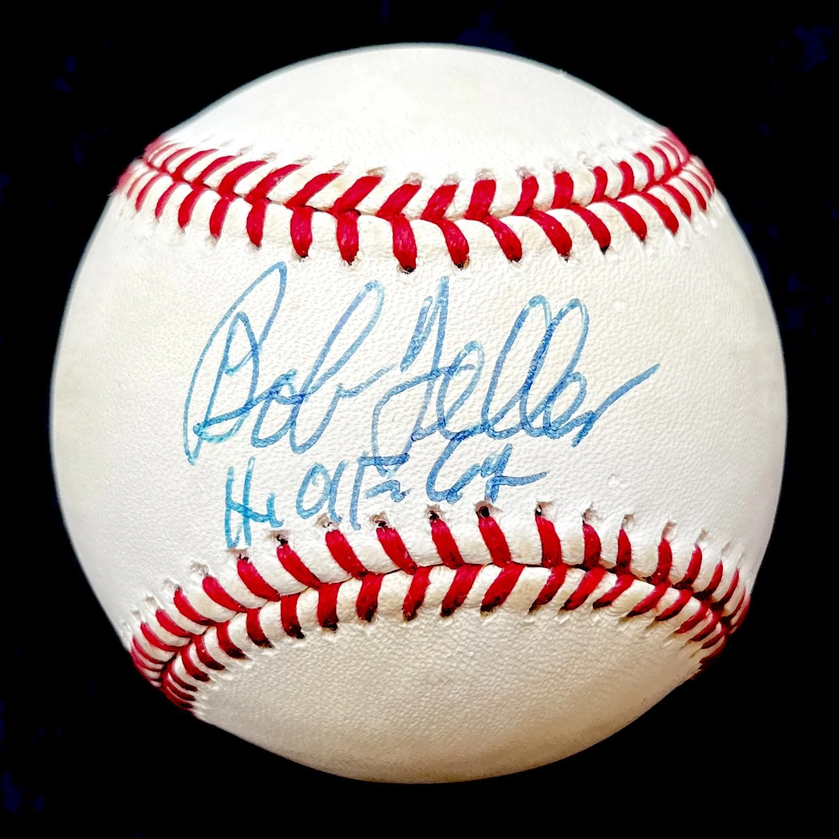 Bob Feller "H.O.F. 62" Signed Official American League Baseball. PSA