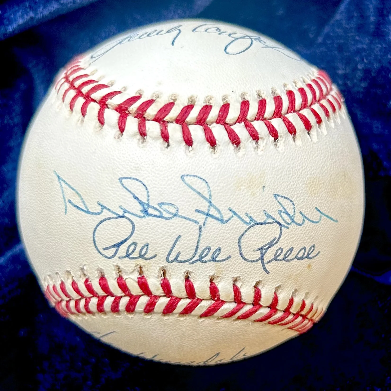 1950s Dodgers Greats Signed (4) Official National League Baseball. Sandy Koufax, Duke Snider, Pee Wee Reese, and Don Drysdale. PSA
