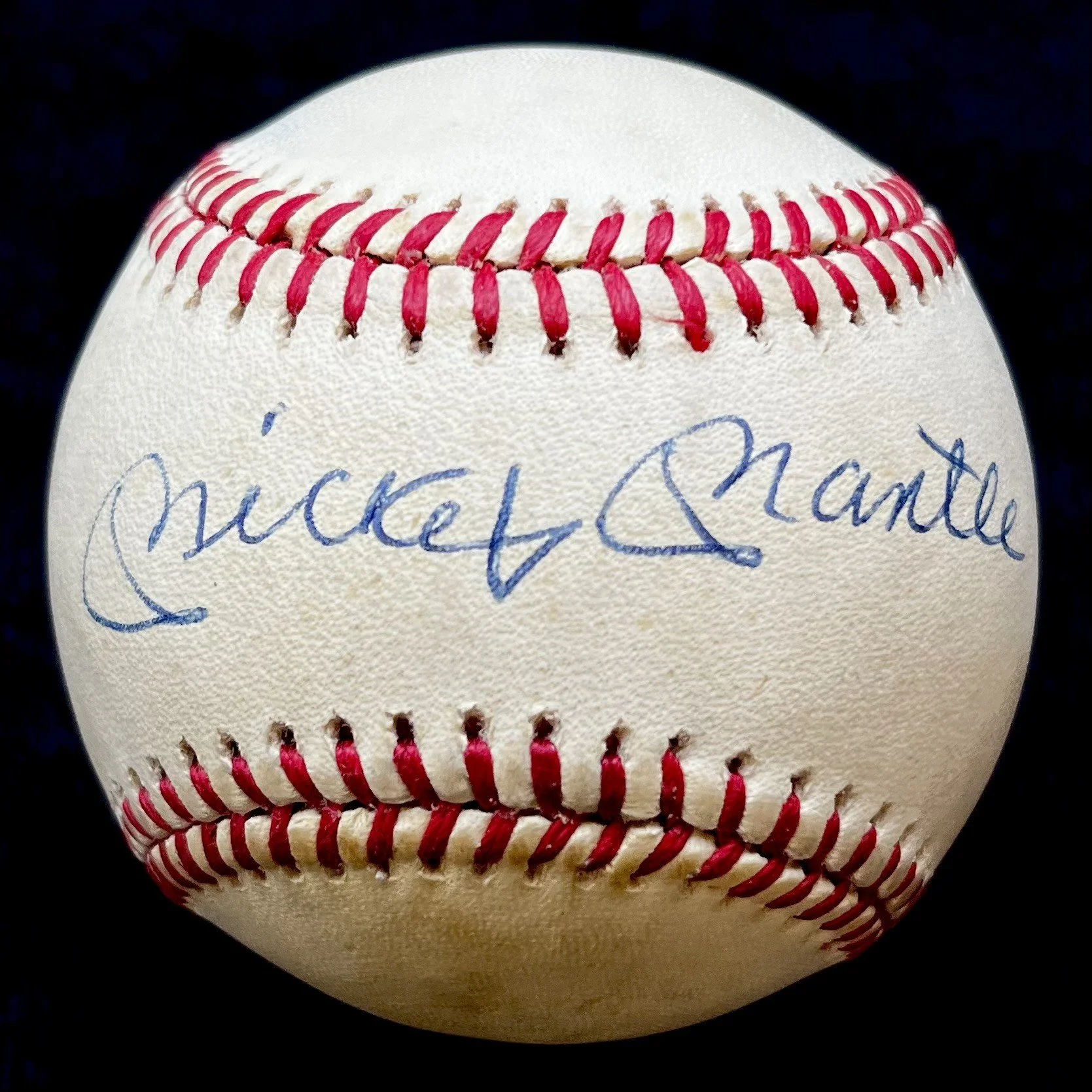Mickey Mantle Signed Official American League Baseball. PSA
