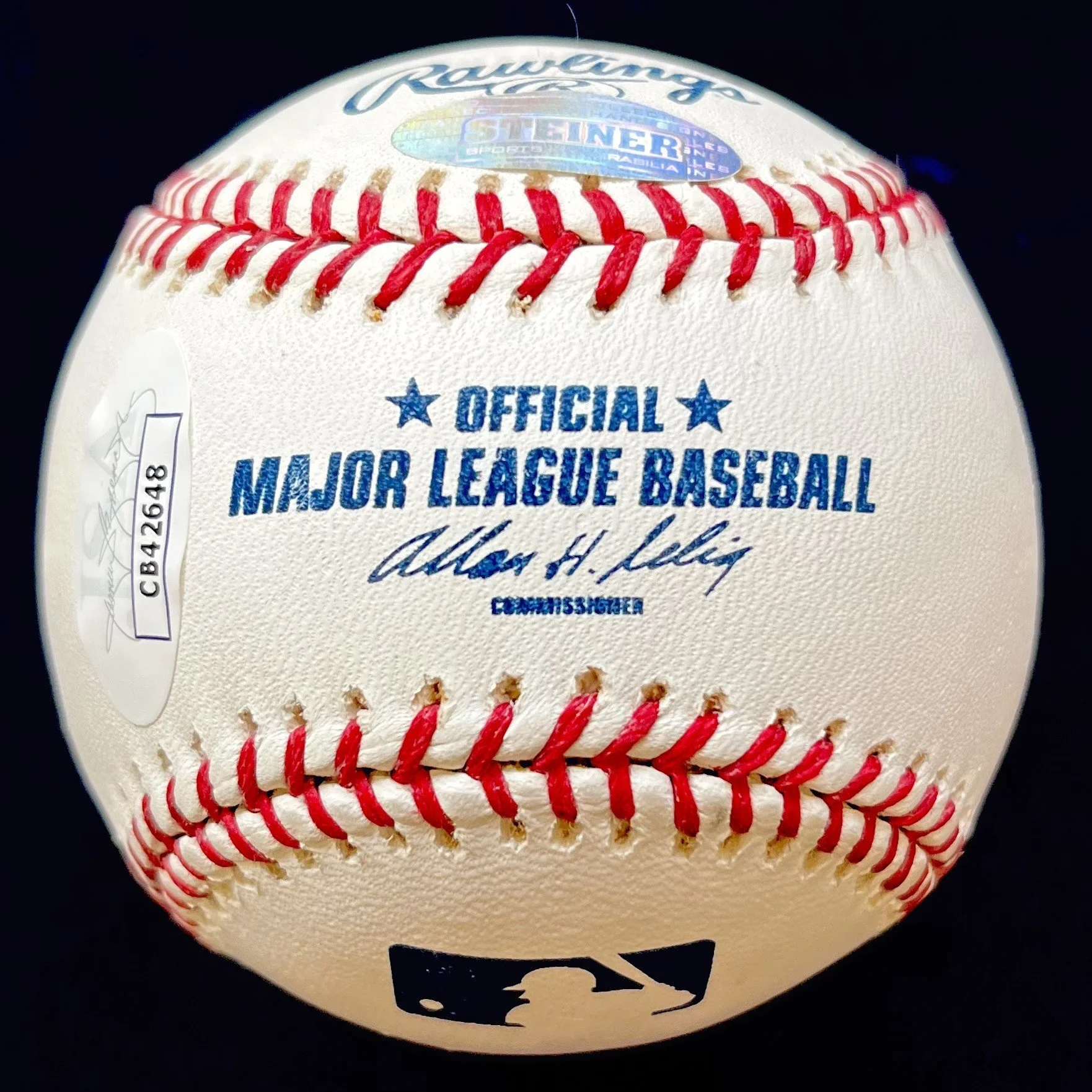 Bob Feller "I struck out Joe DiMaggio" Signed Official Major League Baseball. JSA/Steiner