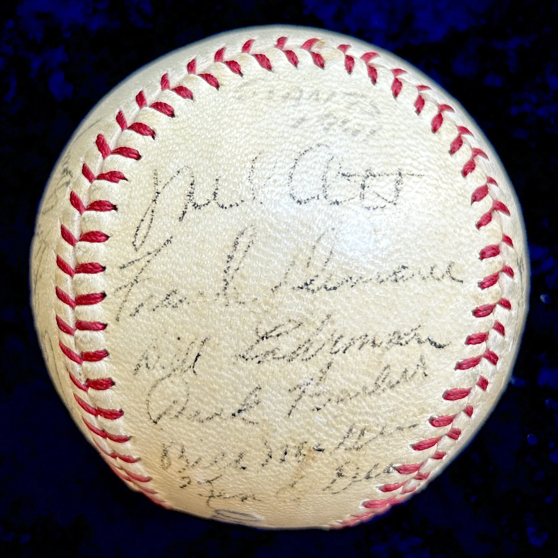 1941 New York Giants Team Signed (25) Official League Baseball. Mel Ott, Carl Hubbell, Gabby Hartnett. PSA