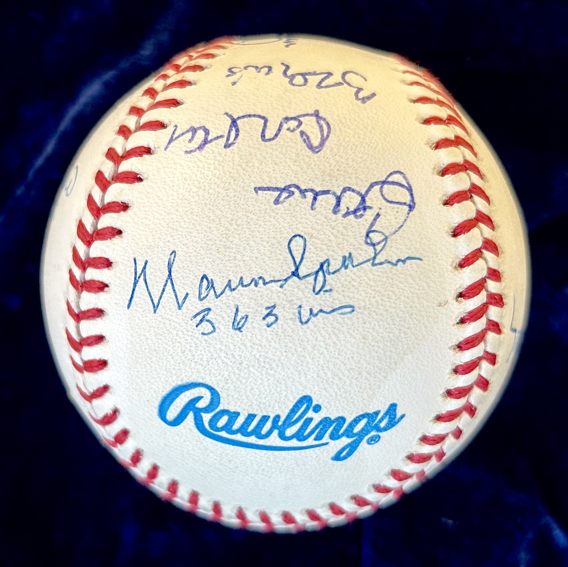 300 Win Club Signed (8) Official American League Baseball. Signed by Ryan, Seaver, Perry, Sutton, Wynn, Niekro, Spahn, and Carlton. JSA