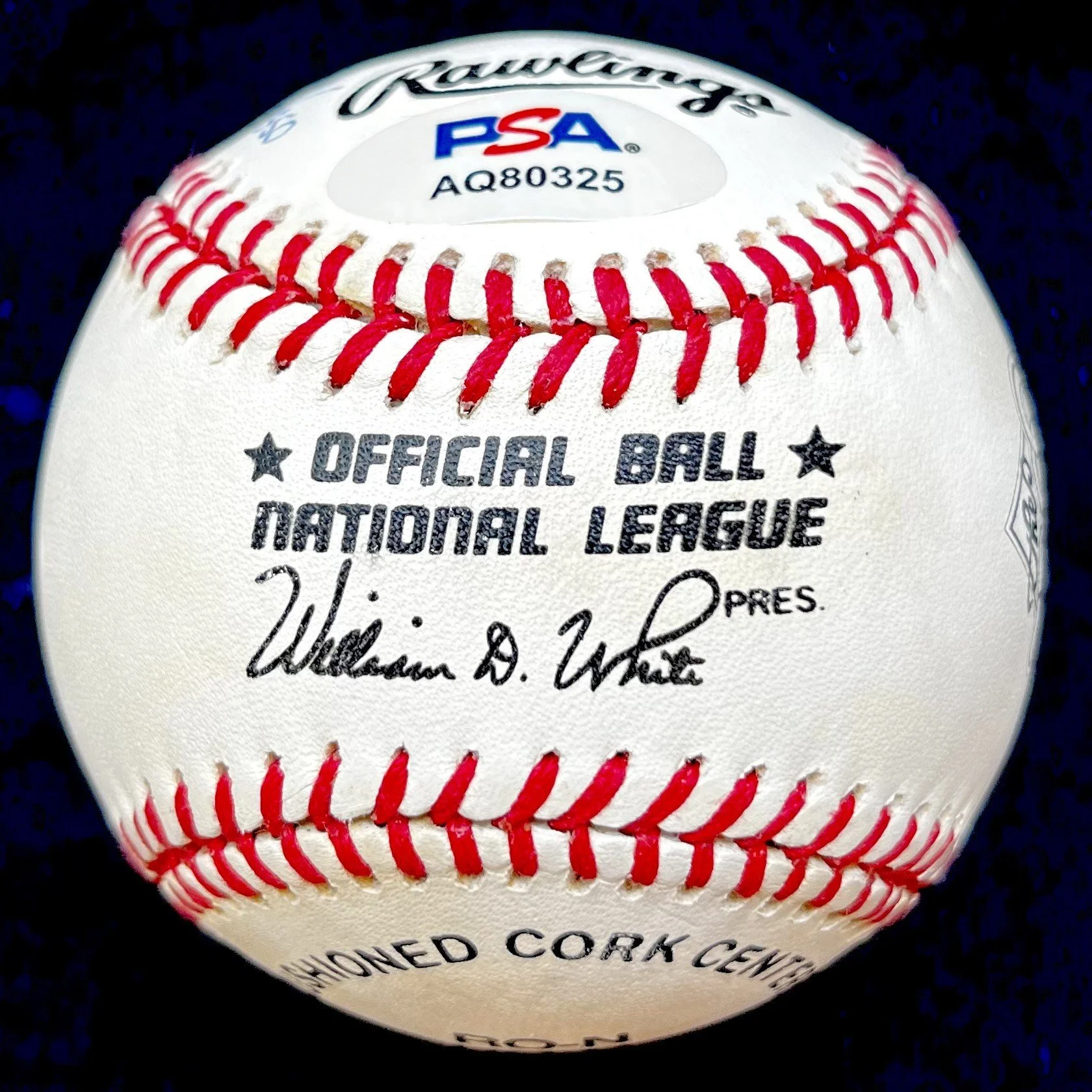 3500 Club Multi Signed National League Baseball. Hank Aaron, Willie Mays, Eddie Murray "266/350". PSA