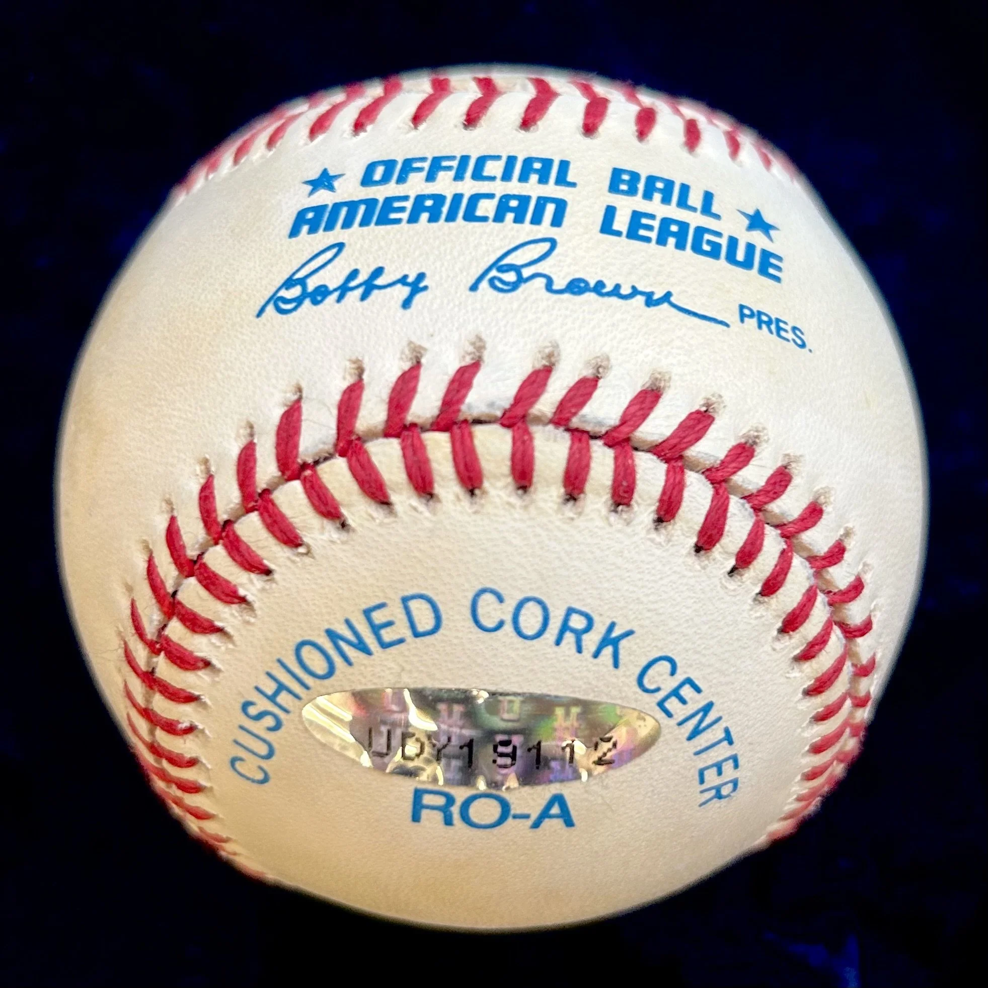 DRAFT Reggie Jackson Signed Official American League Baseball. Upper Deck Authenticated