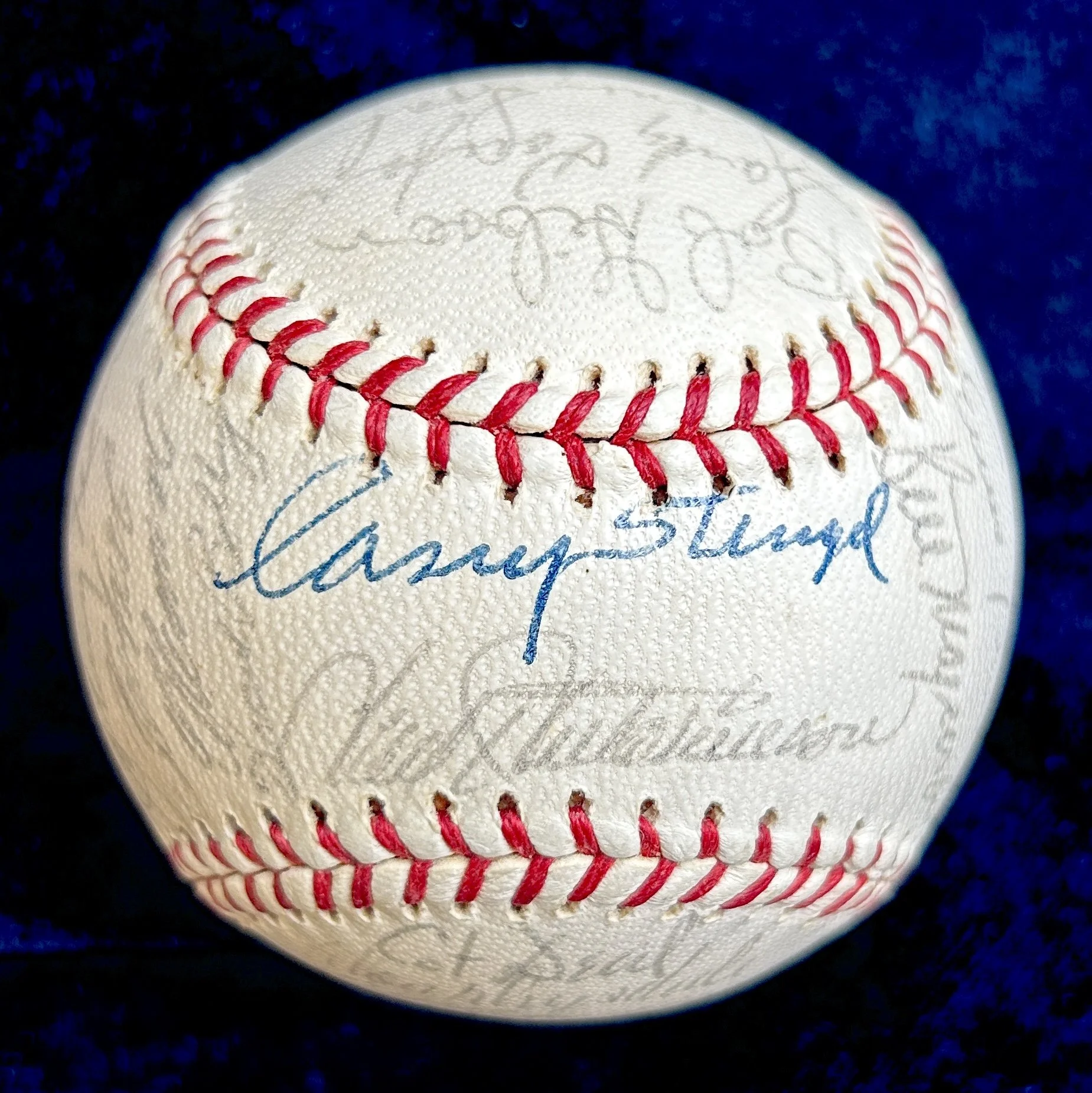 1962 National League All-Stars Multi-Signed (30) Baseball. Clemente, Stengel, Koufax, Spahn, Drysdale, Cepeda, Banks, Musial. PSA