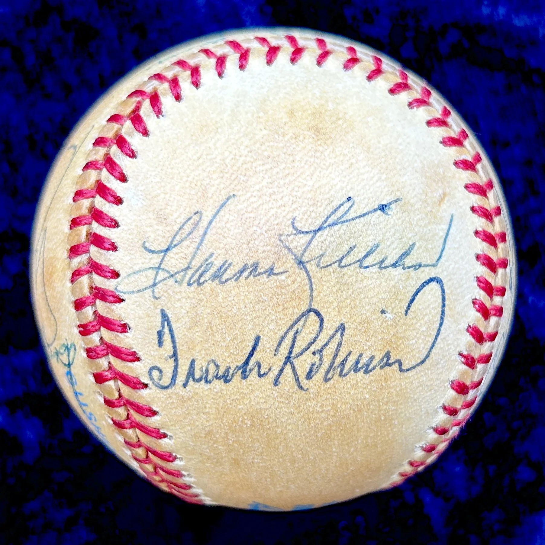 500 Home Run Club Multi-Signed (11) Official American League Baseball. Mantle, Jackson, Mathews, Robinson, Mays, McCovey, Schmidt, Banks, Williams, Aaron. PSA