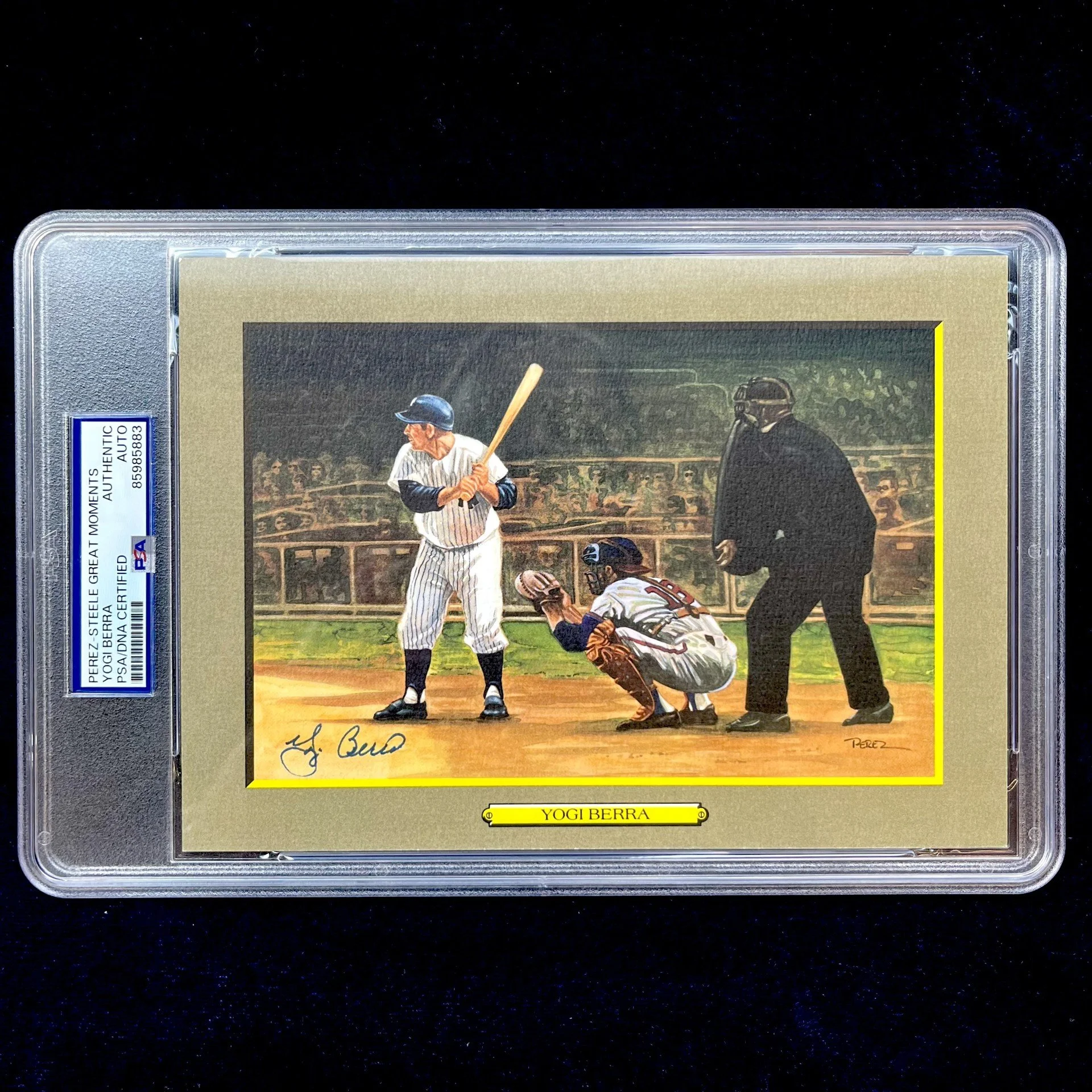 Yogi Berra Signed Perez-Steele Great Moments. PSA Authentic Auto