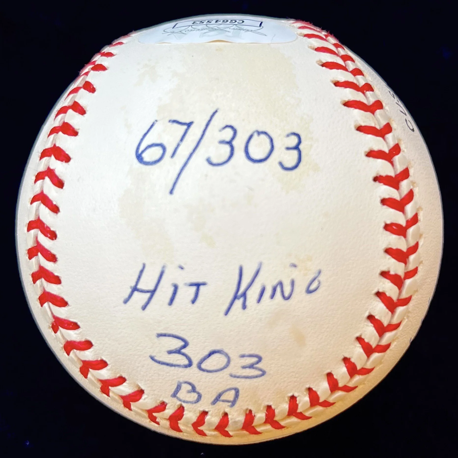 Pete Rose Signed 7 Stat Inscription Official Major League Baseball. JSA