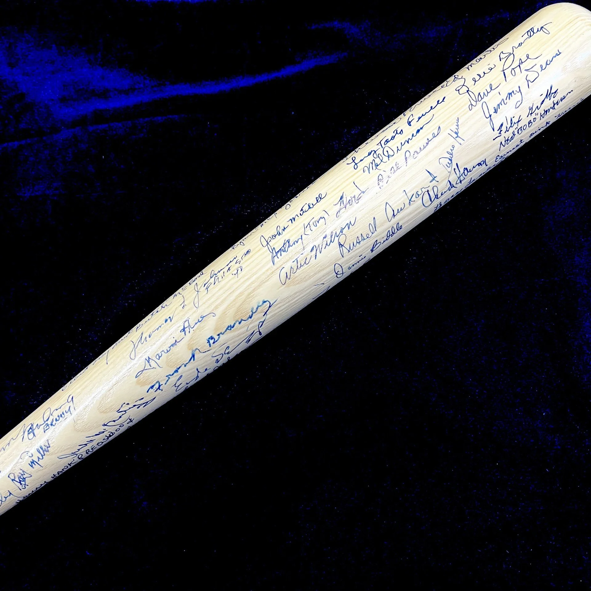 Negro League Legends Multi-Signed 75th Anniversary Cooperstown Baseball Bat.