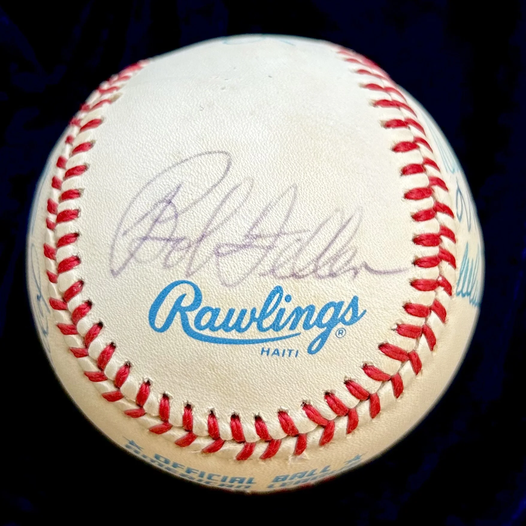 1984-90 Hall of Fame Pitchers Signed OAL Baseball. Koufax, Feller, Gibson, Roberts, Marichal, Drysdale, Spahn, Ford. JSA