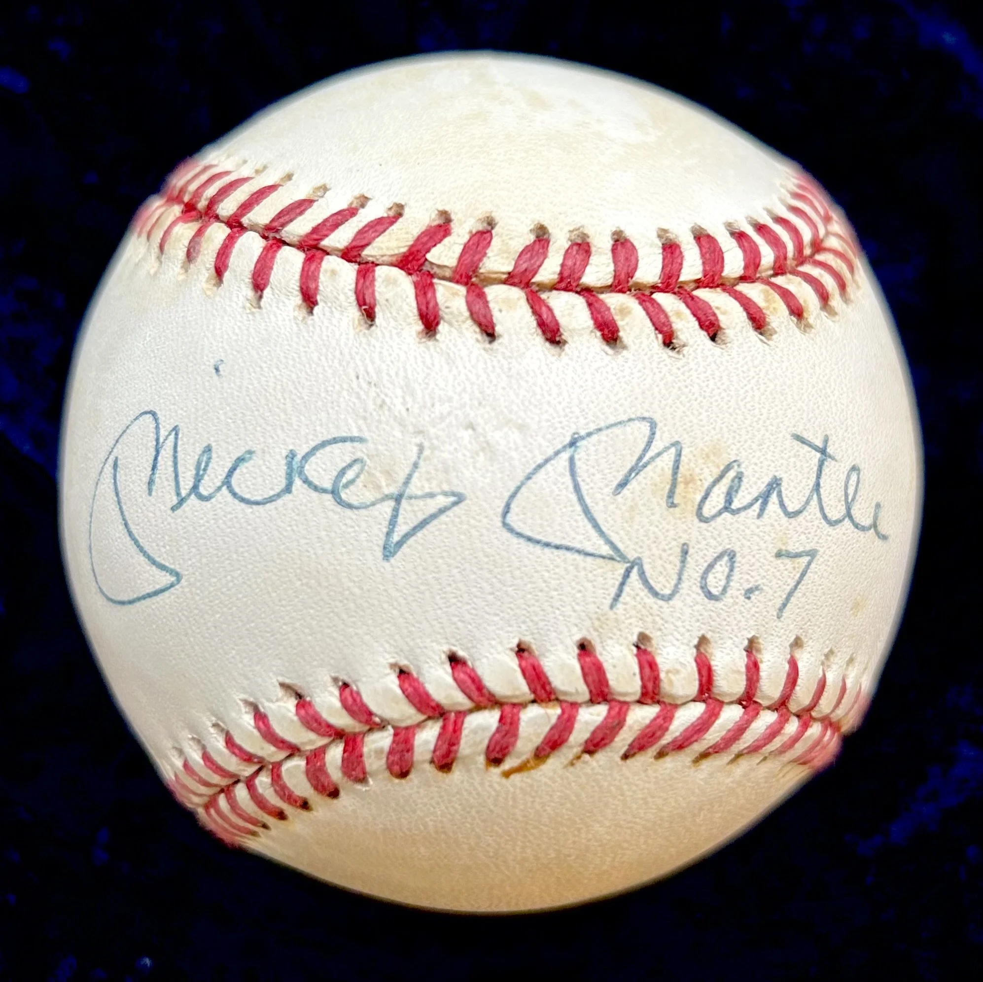 Mickey Mantle Signed "No. 7" Official American League Baseball. Beckett.