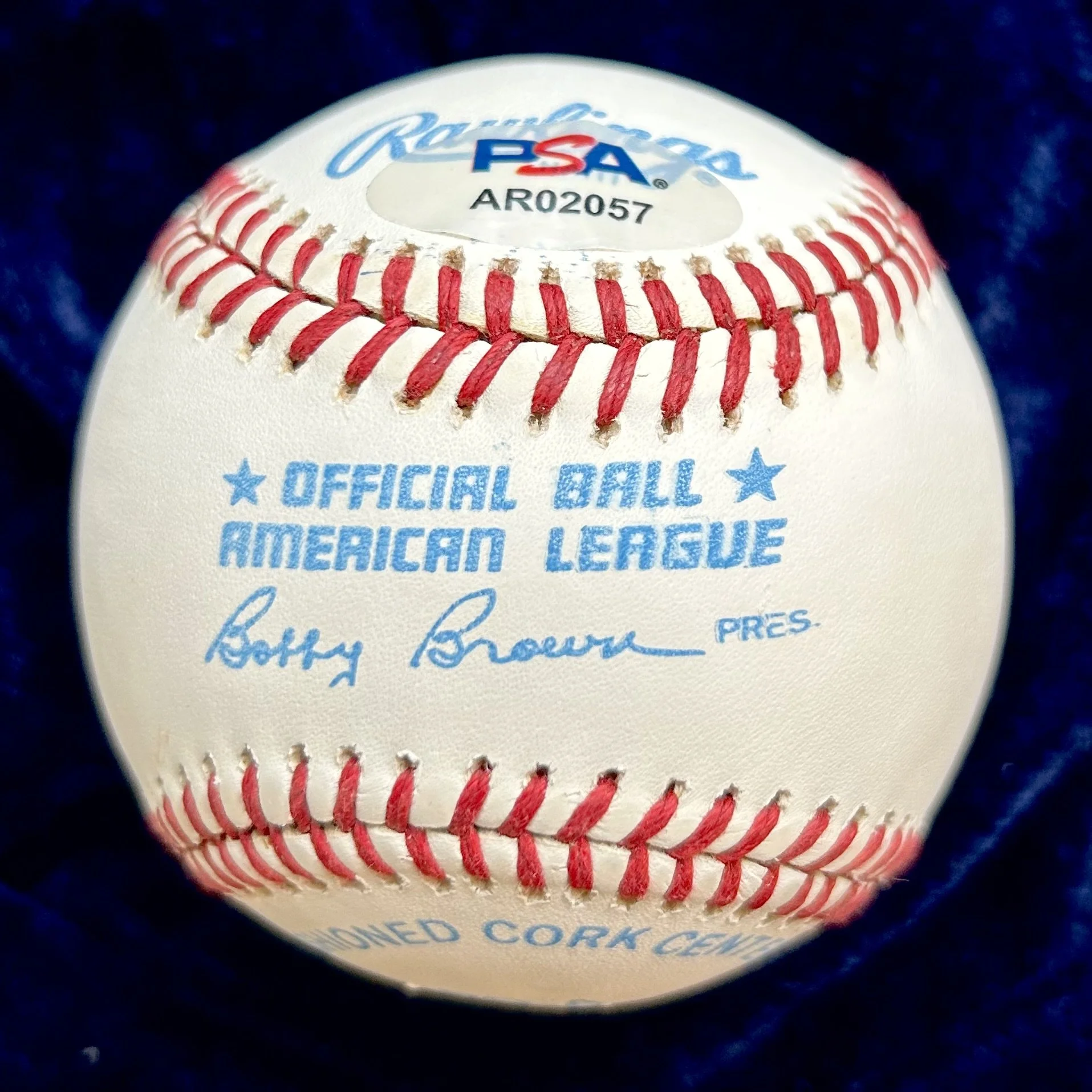 Mickey Mantle Signed Official American League Baseball. PSA