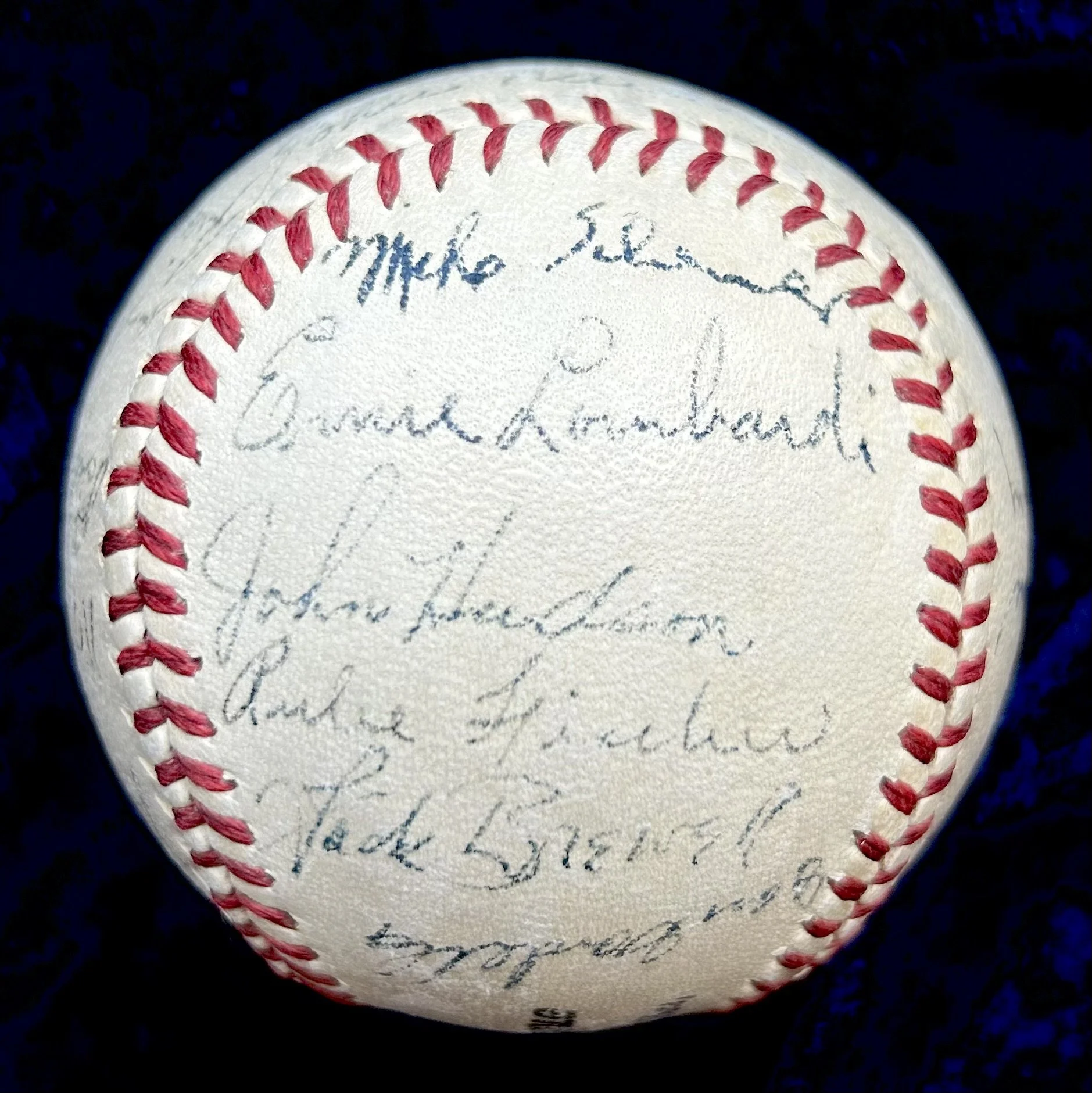 1945 New York Giants Team Signed (23) Official National League Baseball. Mell Ott, Ernie Lombardi, Adolfo Luque. Beckett
