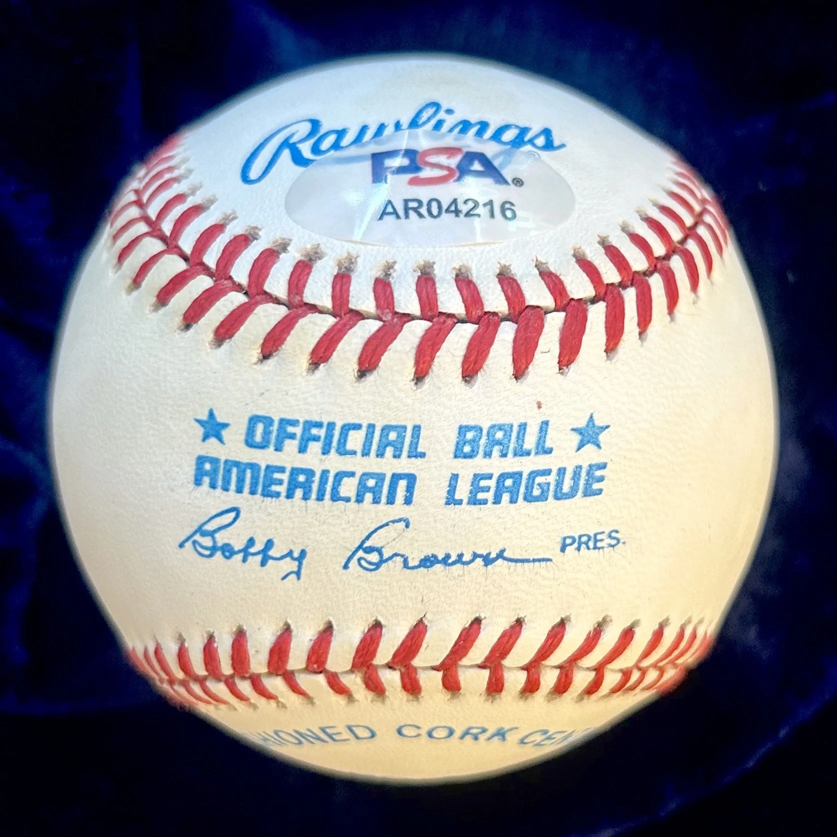 Ted Williams Signed Official American League Baseball. PSA