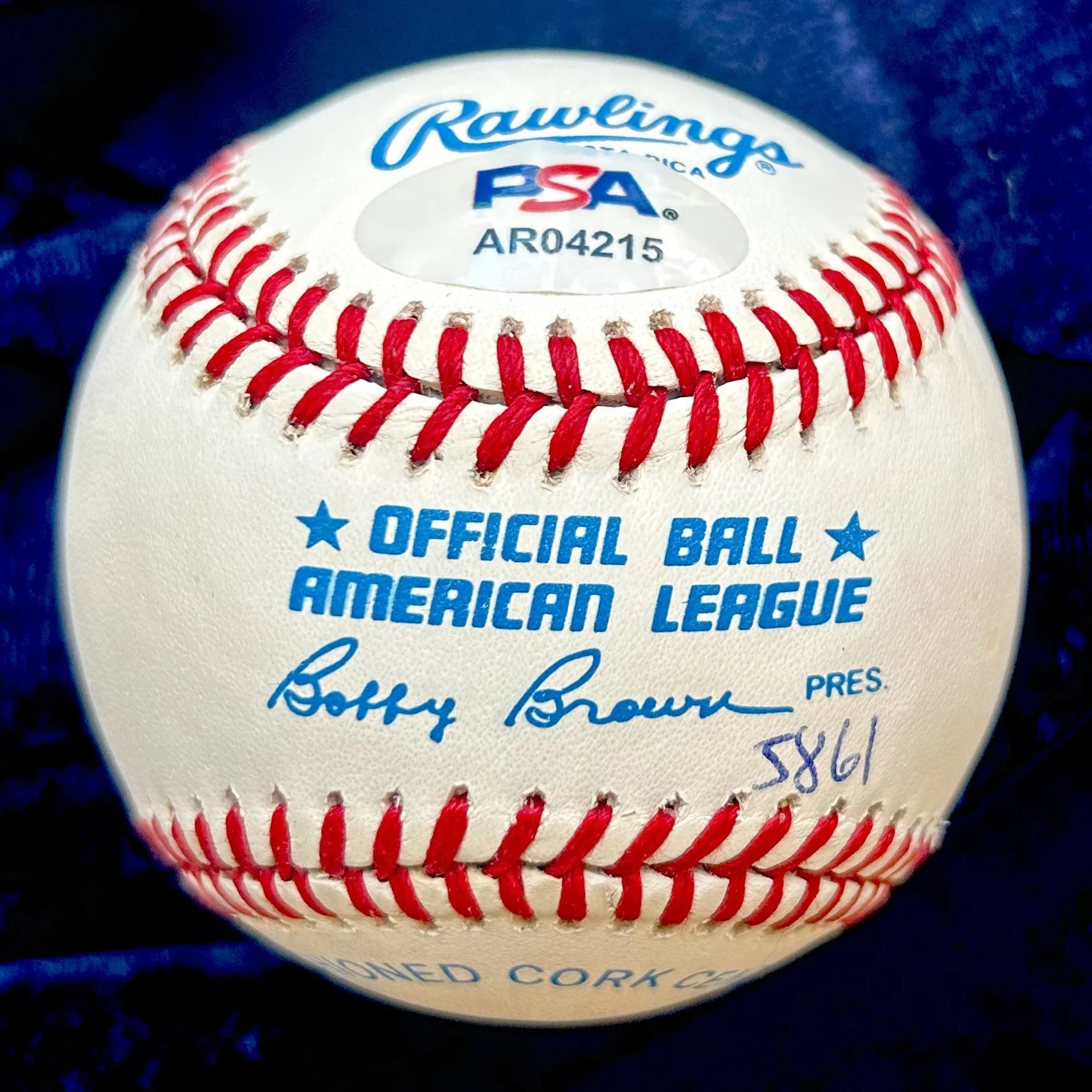 Ted Williams Signed Official American League Baseball. PSA
