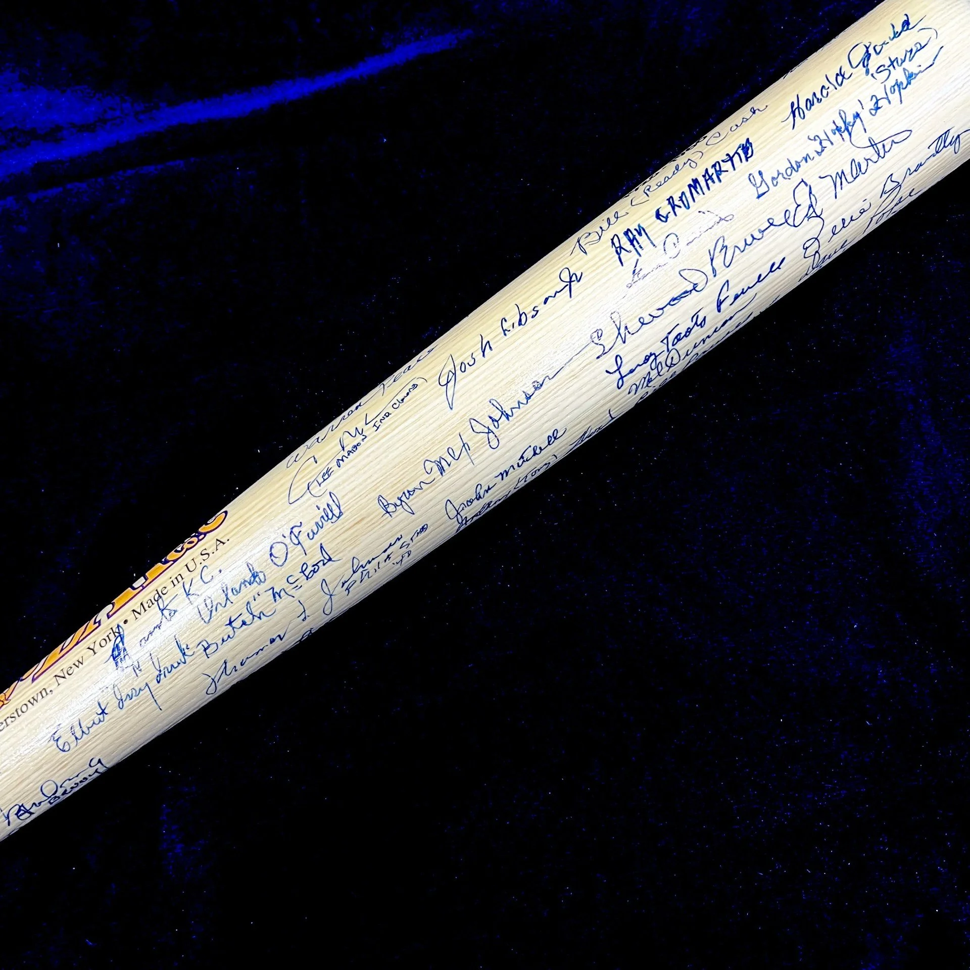 Negro League Legends Multi-Signed 75th Anniversary Cooperstown Baseball Bat.