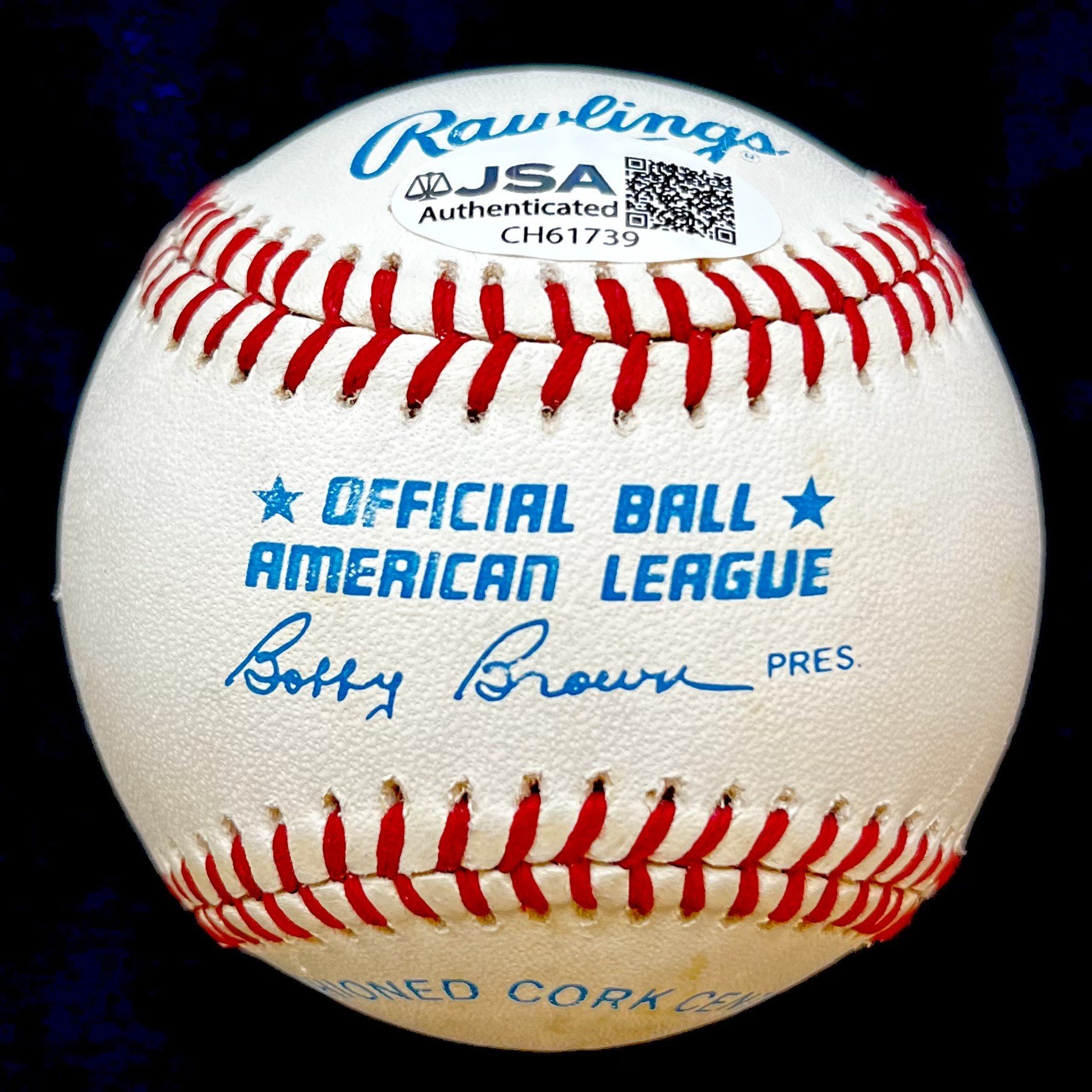 Ken Griffey Jr. Double Signed Official American League Baseball. JSA