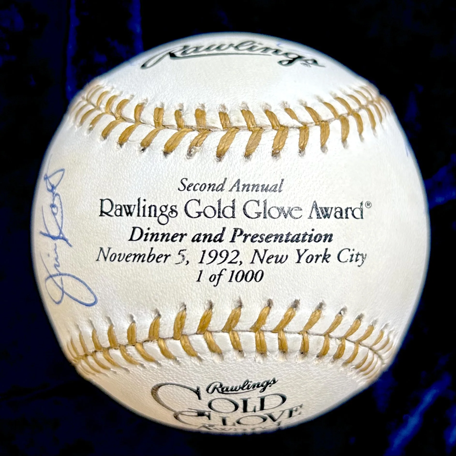 Gold Glove Winners Multi-Signed (10) Baseball. Al Kaline, Ozzie Smith, Andre Dawson, Bob Gibson, Brooks Robinson, Ryne Sandberg. PSA