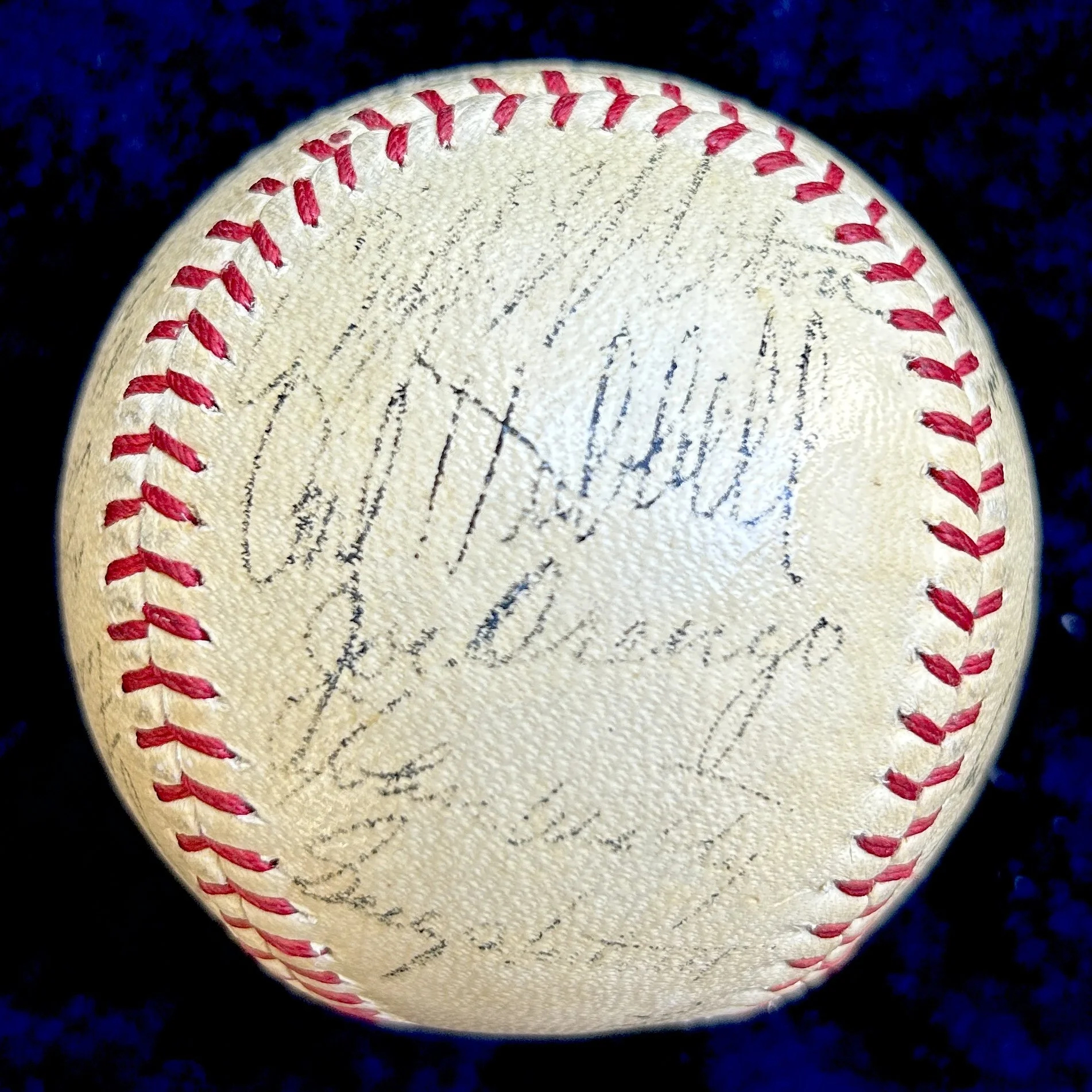 1941 New York Giants Team Signed (25) Official League Baseball. Mel Ott, Carl Hubbell, Gabby Hartnett. PSA